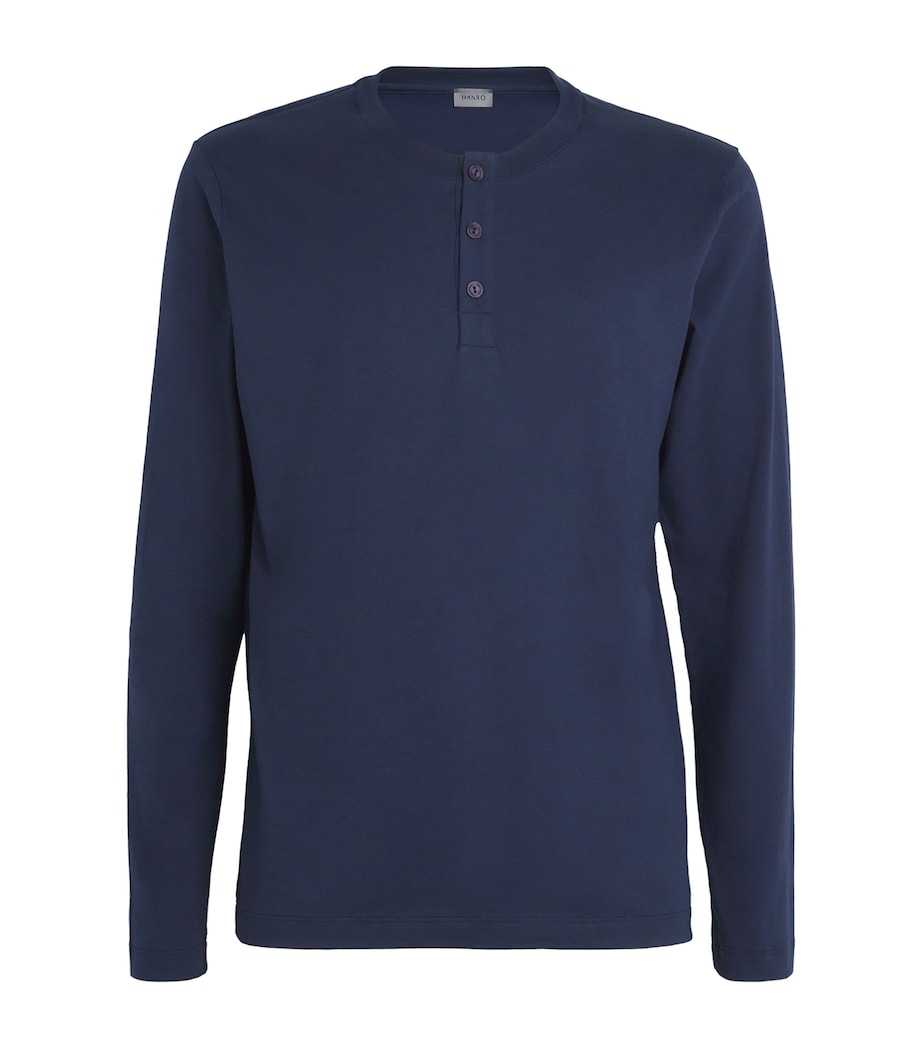 Cotton Night & Day Living Henley Shirt 1610 DEEP NAVY Image 1