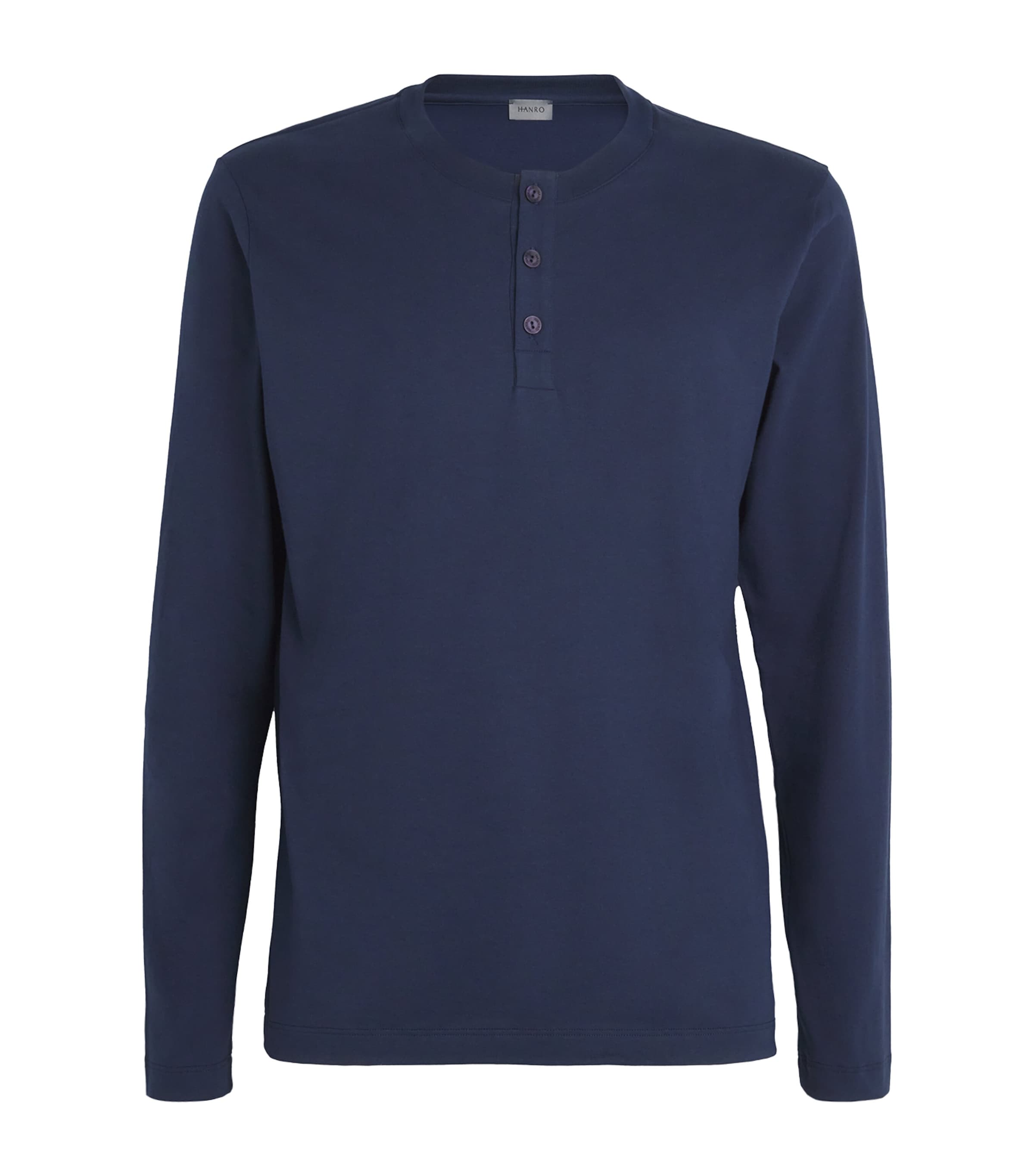 Hanro Cotton Night & Day Living Henley Shirt | Men Clothing | Nightwear | Loungewear | Designers | Hanro