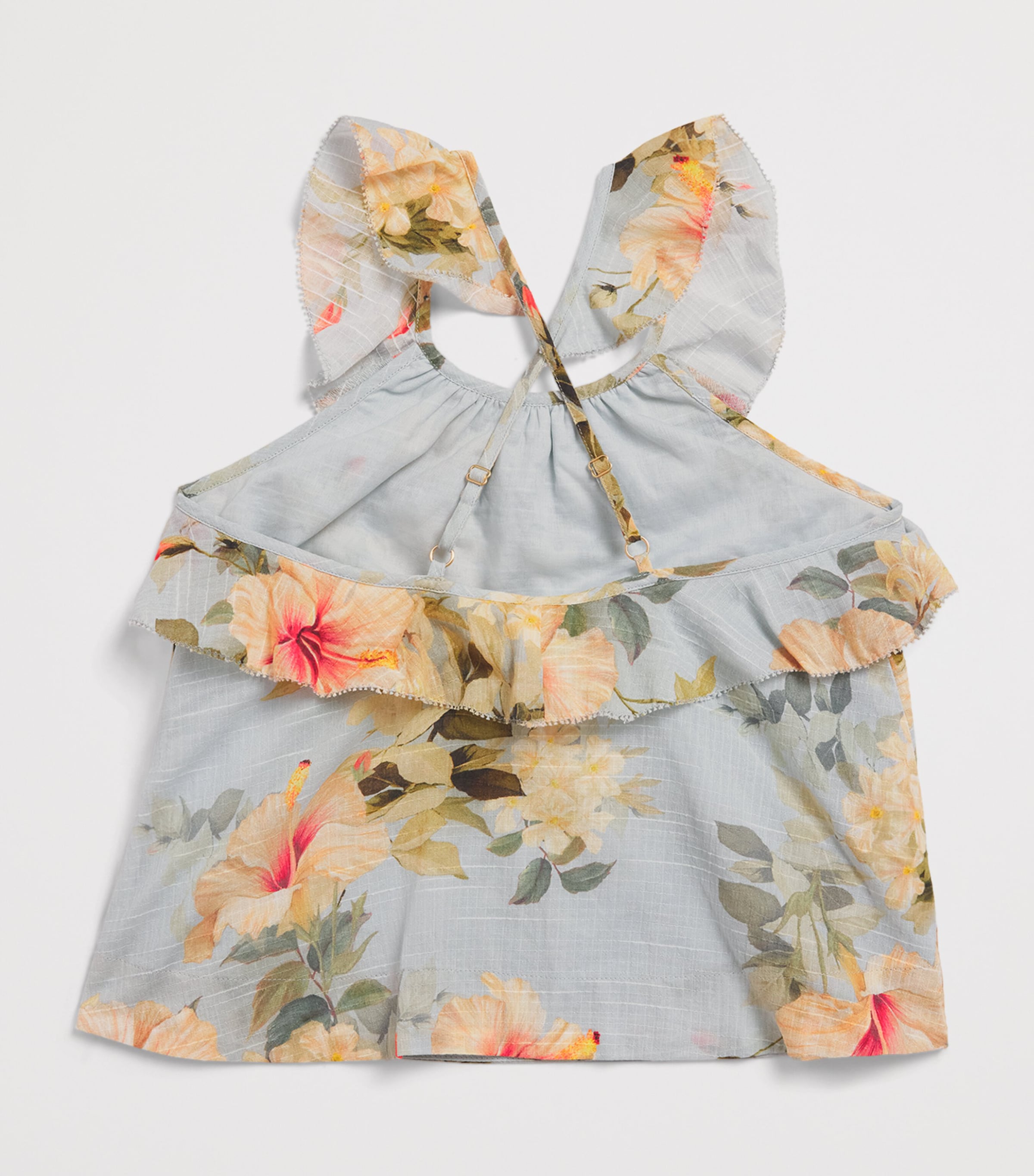 Zimmermann Kids Cotton Hibiscus Blouse (2-12 Years) Blue Hibiscus Image 2