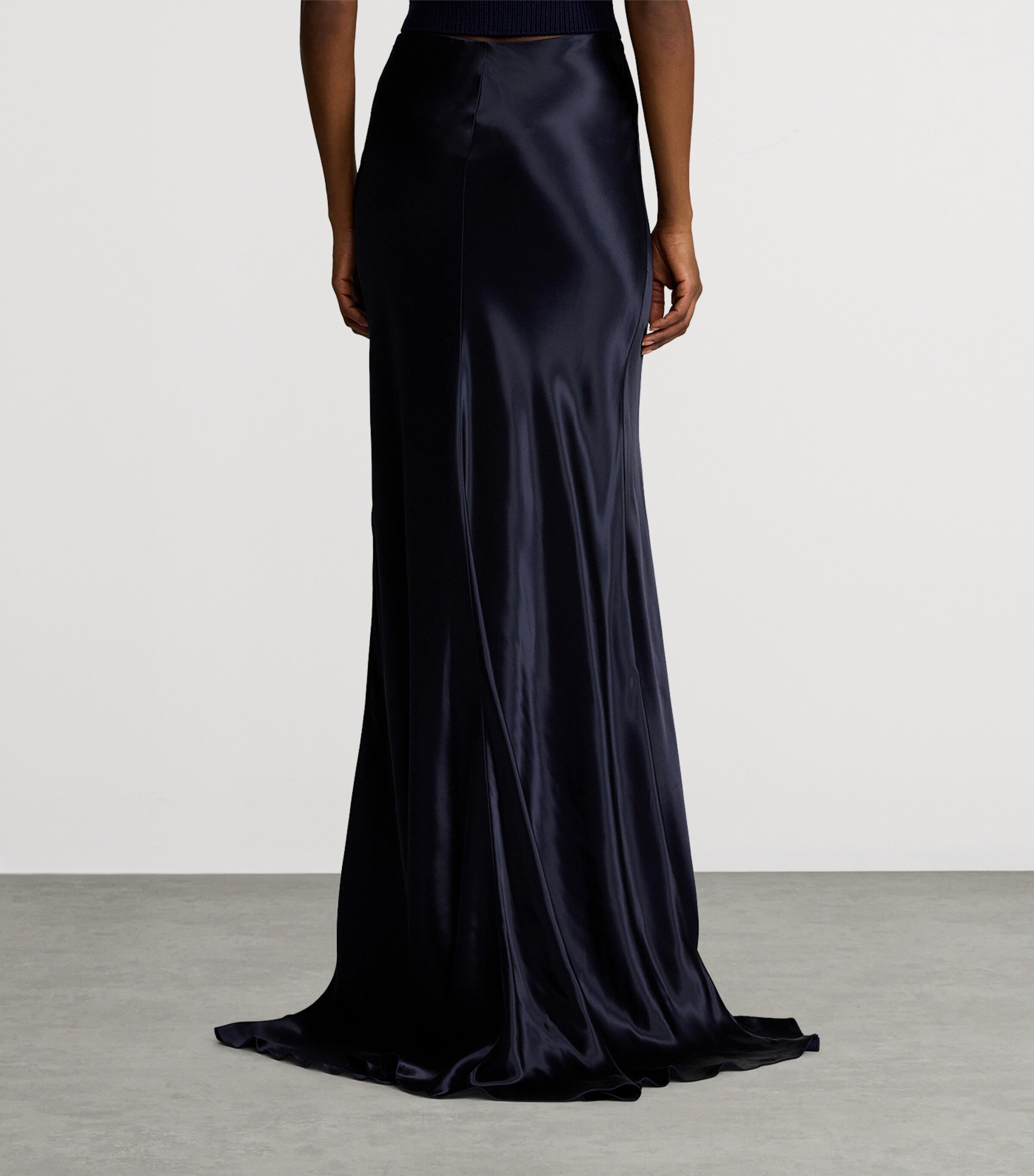 Ralph Lauren Collection Womens Satin Masina Maxi Skirt Lux Navy Image 7