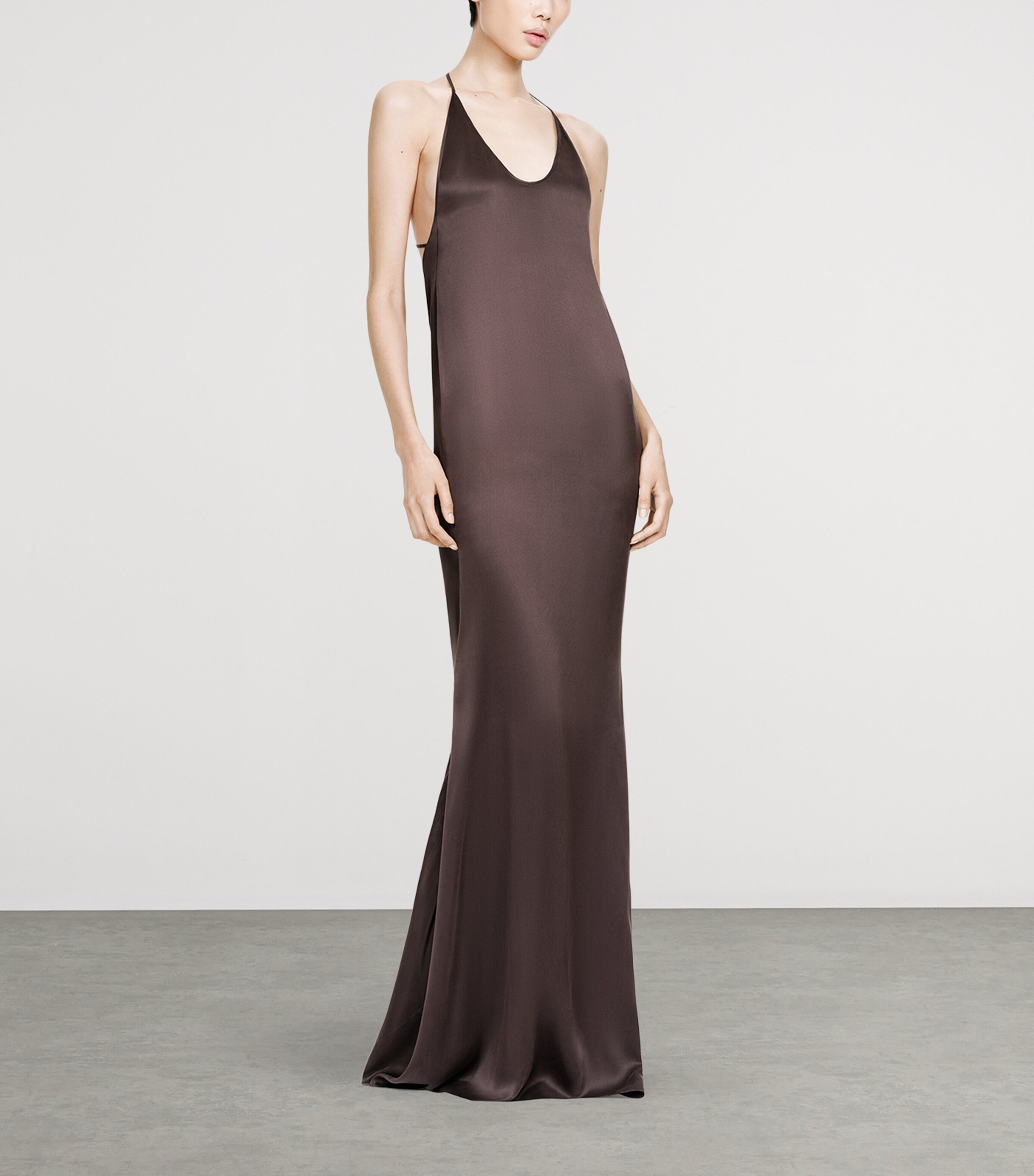 TOM FORD Womens Silk Halterneck Maxi Dress Edb Image 2