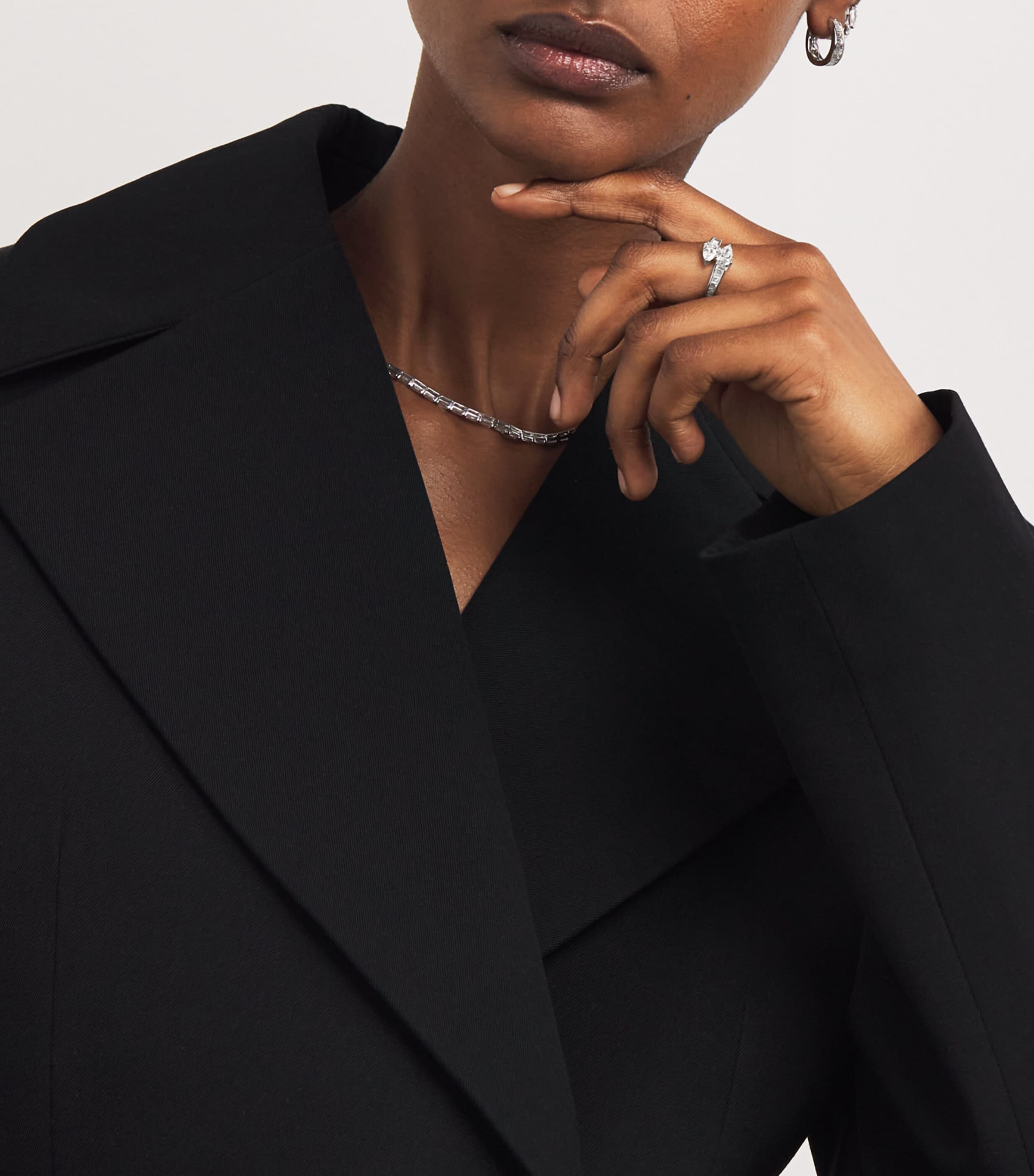 White Gold and Diamond  Saturn Ring WHITE GOLD Image 5