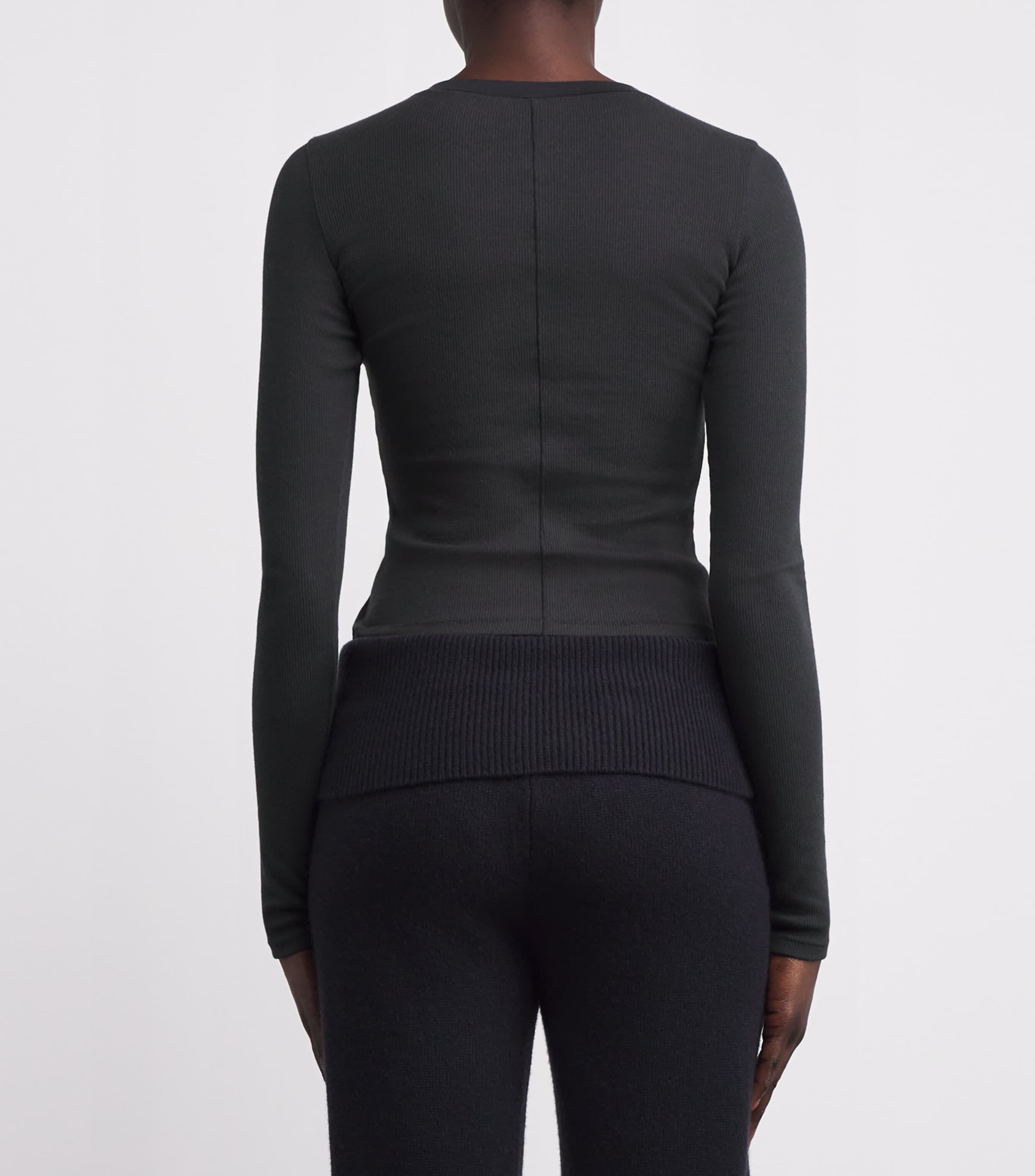 Cotton-Blend Long-Sleeve T-Shirt SOOT Image 4