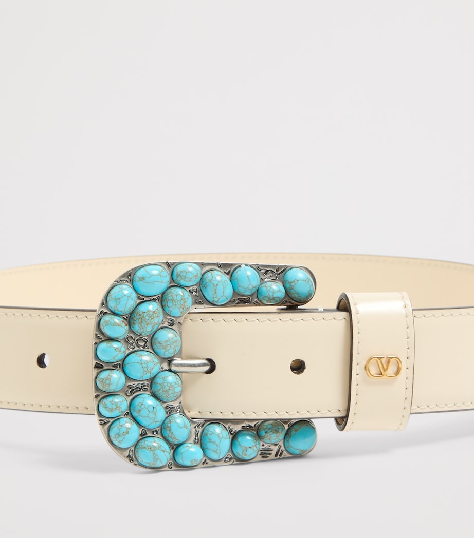 Valentino Garavani Leather VLogo Signature Belt Ren Image 3