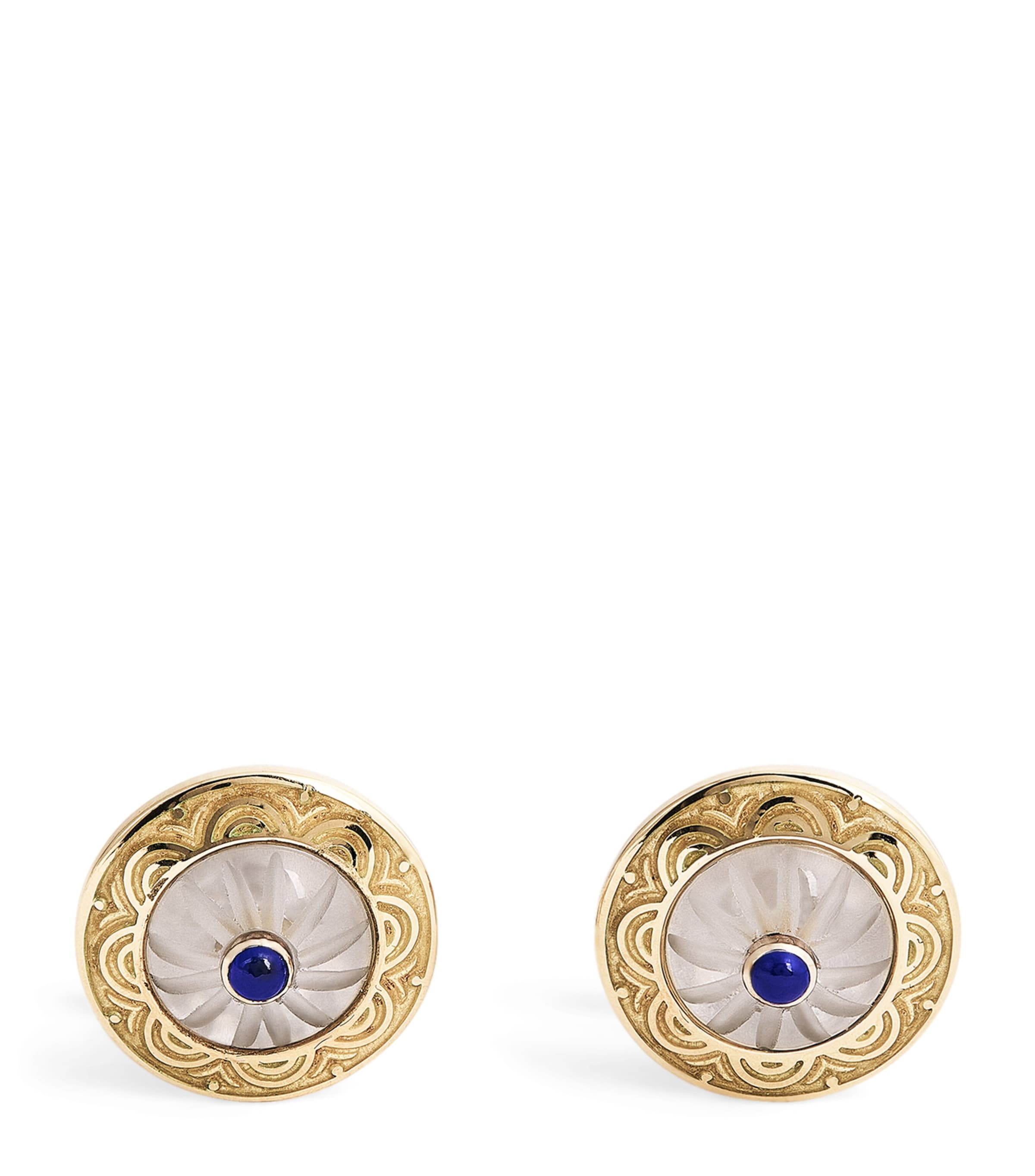 Deakin & Francis Yellow Gold And Sapphire Cufflinks