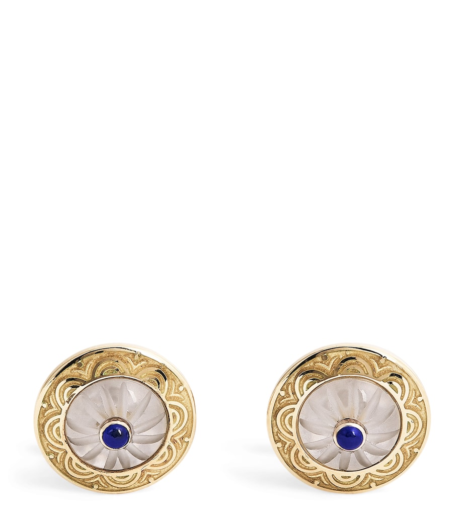 Yellow Gold and Sapphire Cufflinks BLUE Image 1