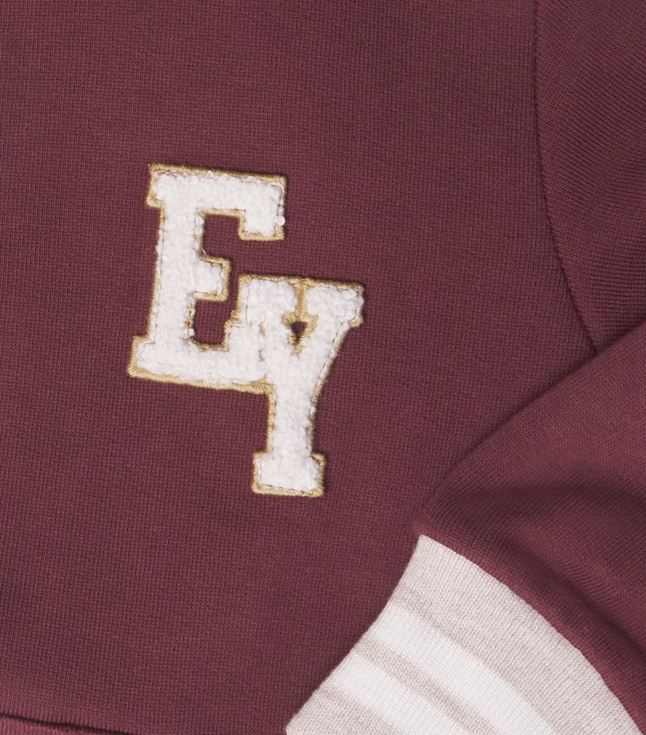 Cotton Varsity Logo Sweater (2-16 Years) 530PLUM Image 3