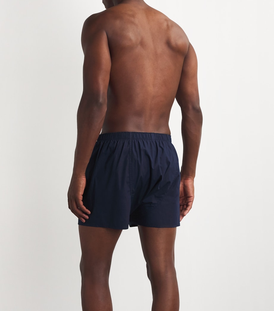 Sunspel Mens Cotton Classic Boxer Shorts Navy Image 3