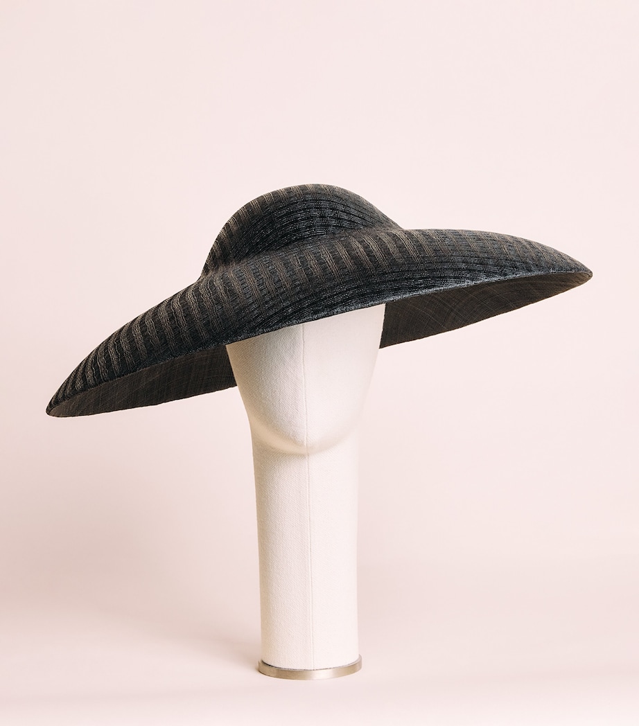 EMILY-LONDON Straw Suzanne Hat Black Image 2