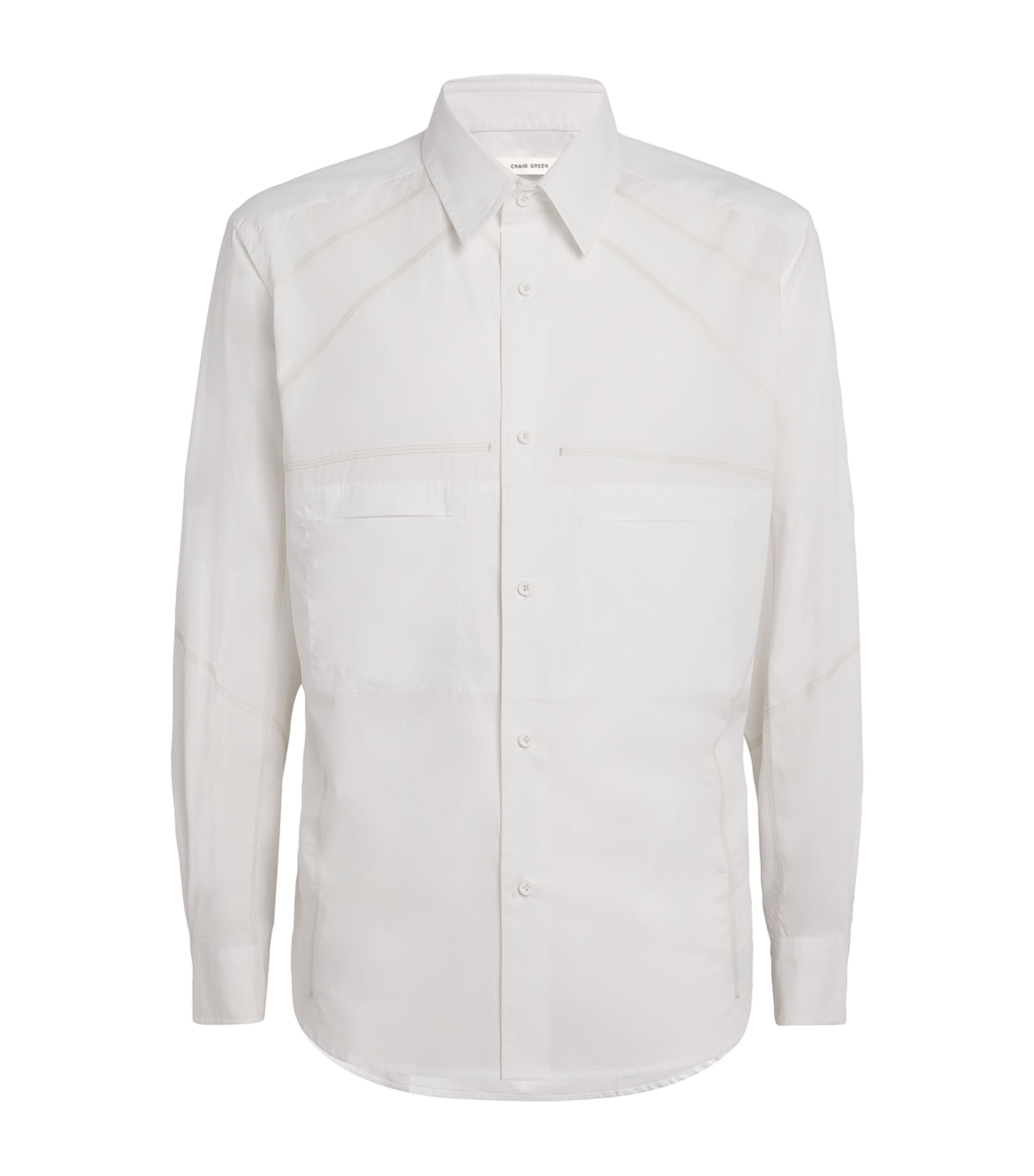 Craig Green Cotton Flatlock Shirt In Gray