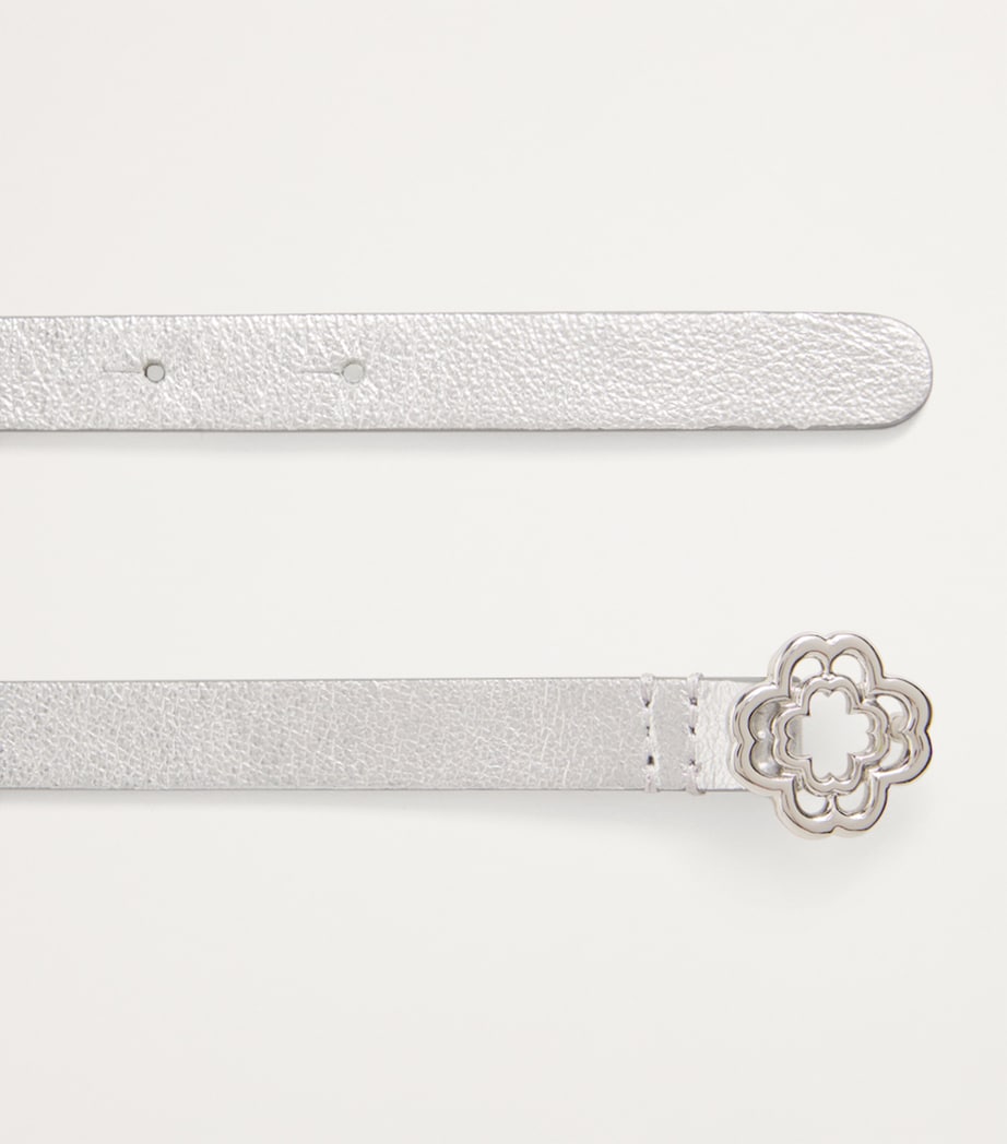 Metallic Leather Belt SILVER Image 4