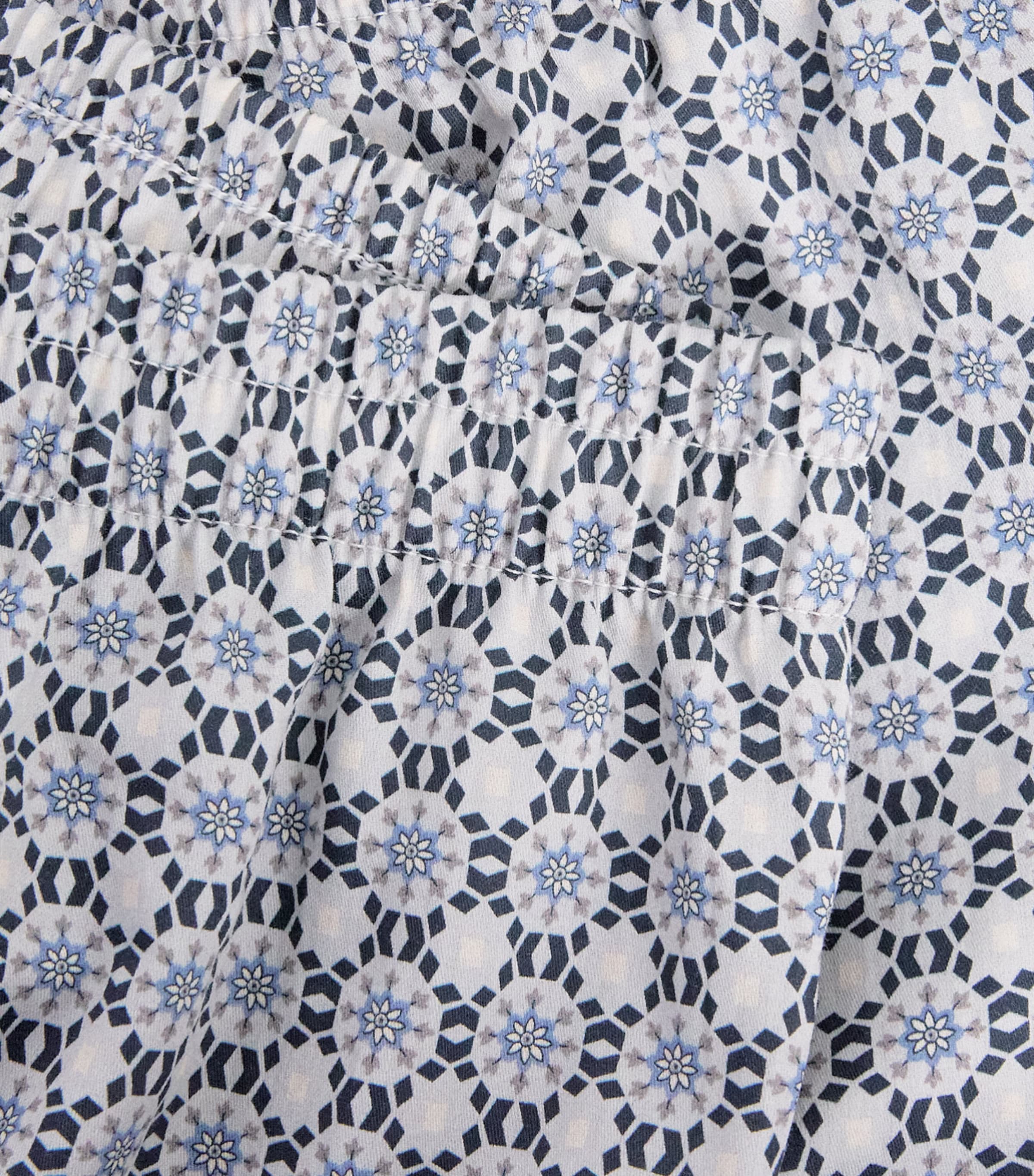 Zimmerli Mens Cotton Sateen Printed Boxer Shorts Blue Mosaic Image 4