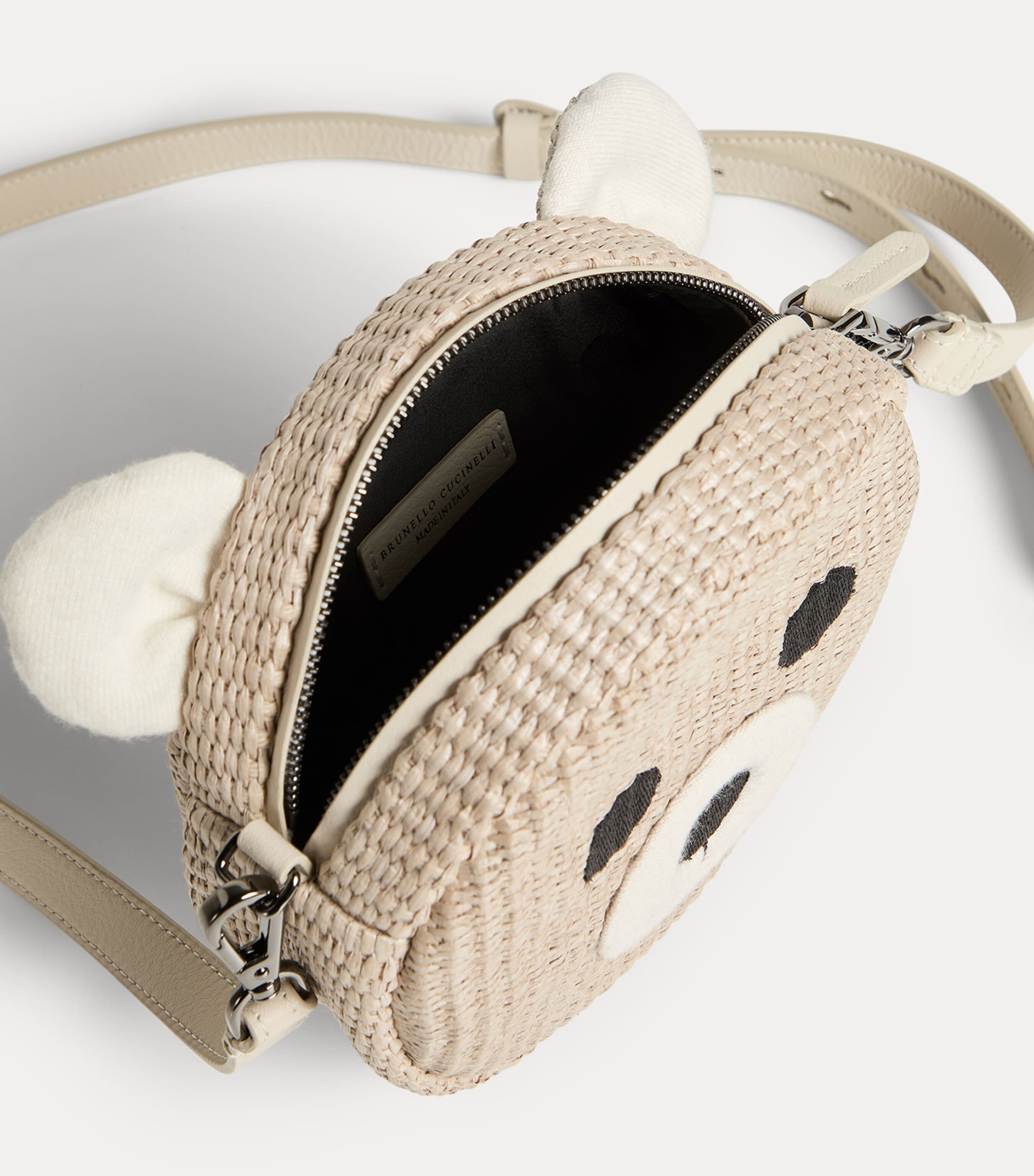 Brunello Cucinelli Kids Raffia Bear Cross-Body Bag Image 3