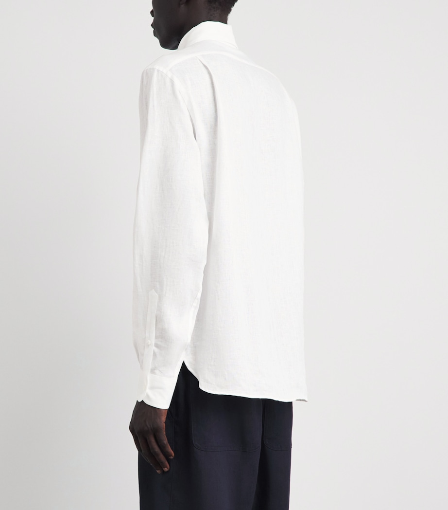 Ralph Lauren Purple Label Mens Linen Shirt Optic White Image 5