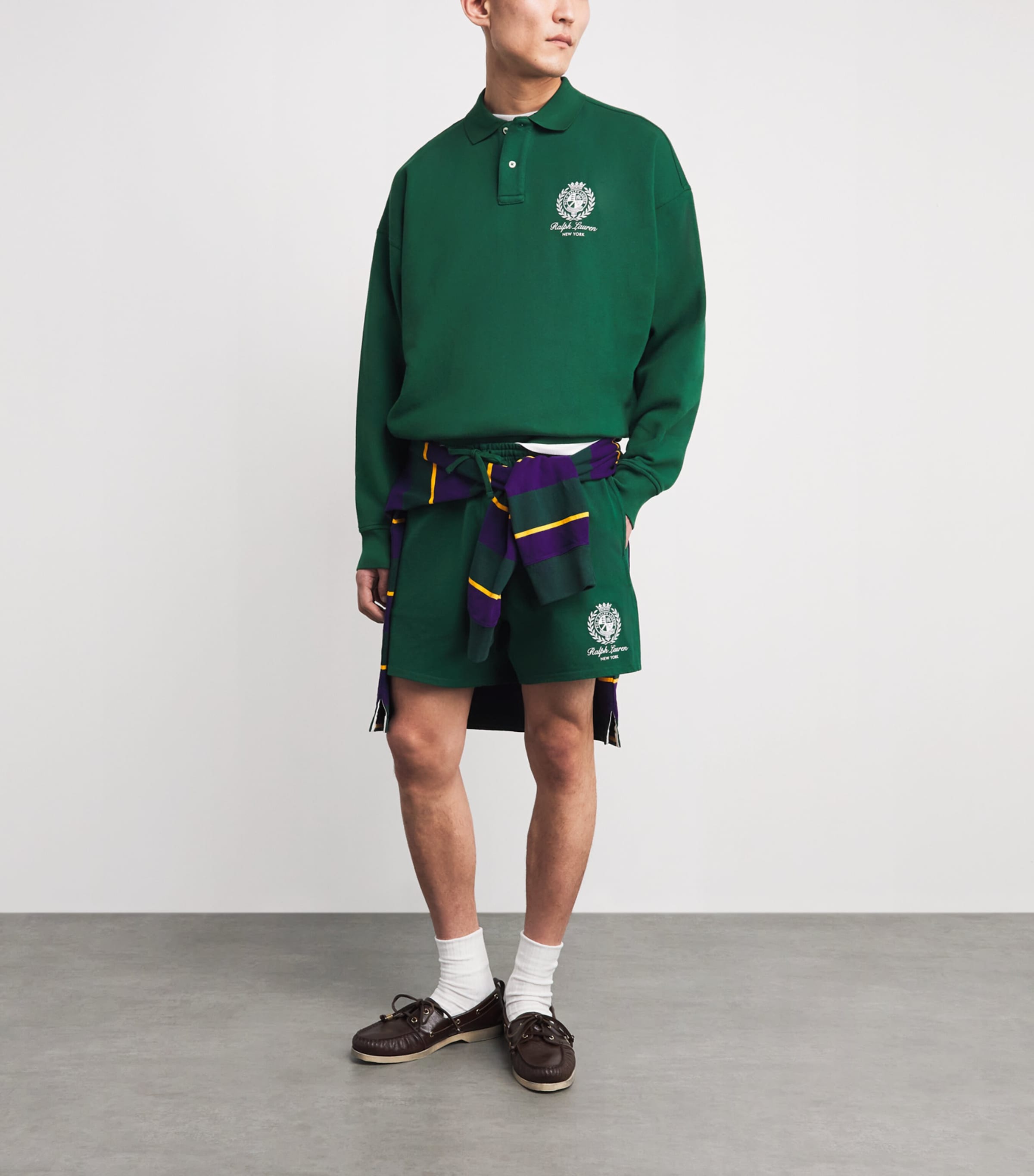Polo Ralph Lauren Mens Cotton Drawstring Logo Shorts New Forest Image 2