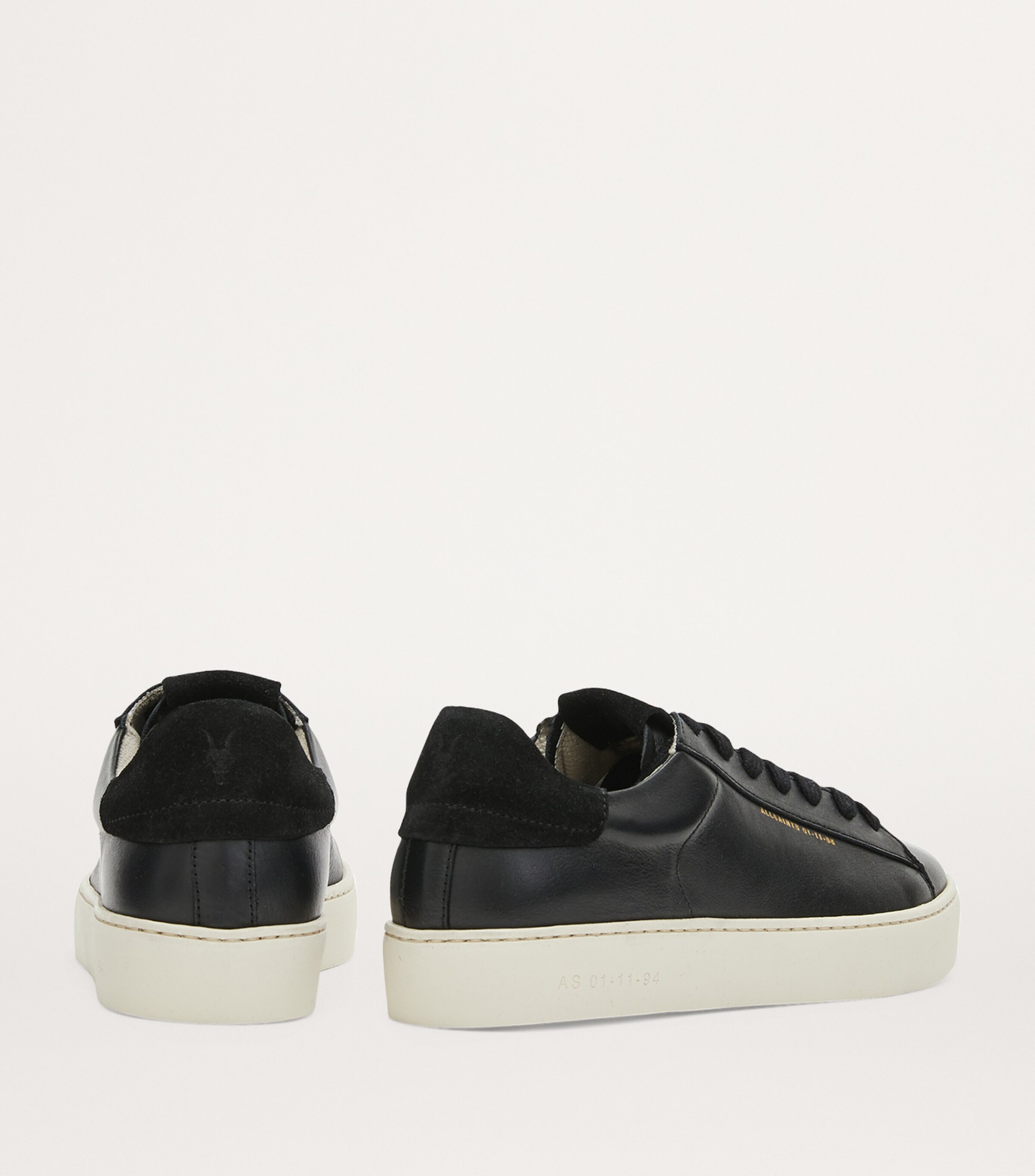 AllSaints Leather Shana Sneakers Black Image 3