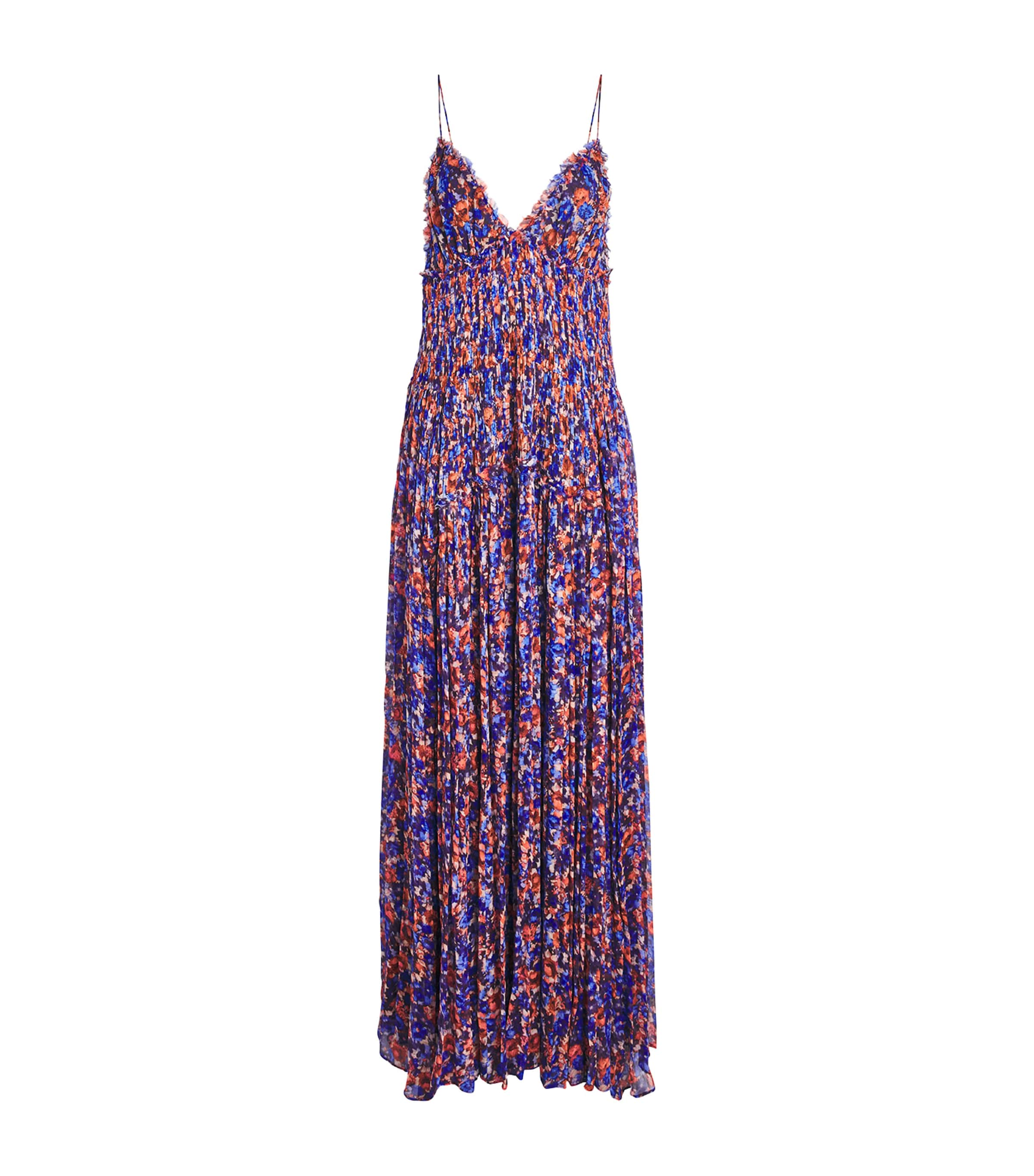 Ulla Johnson Silk Chiffon Atrani Maxi Dress Violet