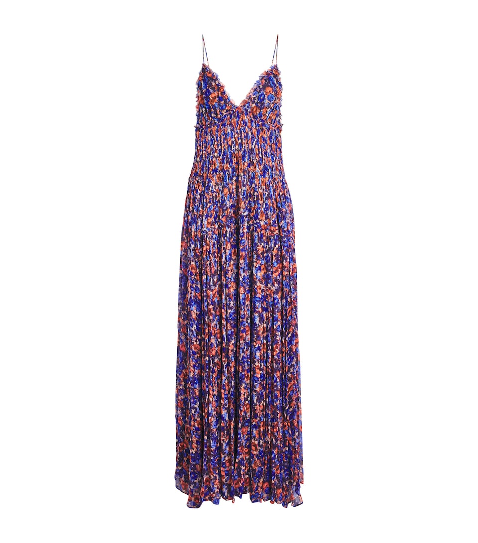 Ulla Johnson Silk Chiffon Atrani Maxi Dress Violet