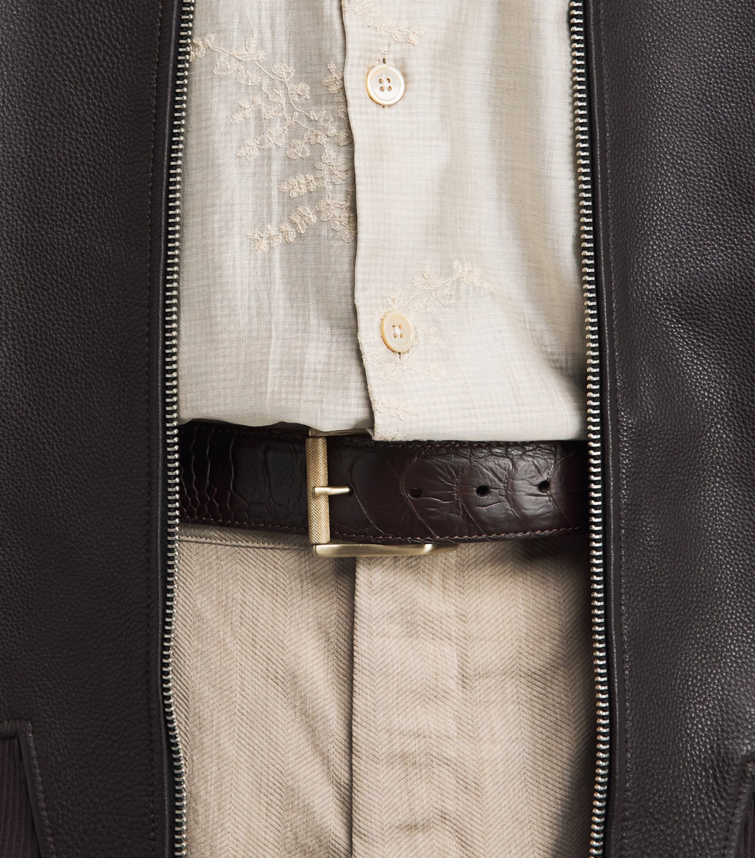Elliot Rhodes Ostrich Leather Belt T Moro Image 4