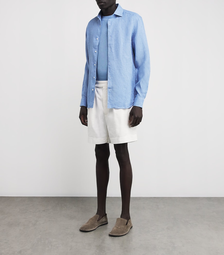 Linen Shirt 007 DRK CERUOLE BLUE Image 2