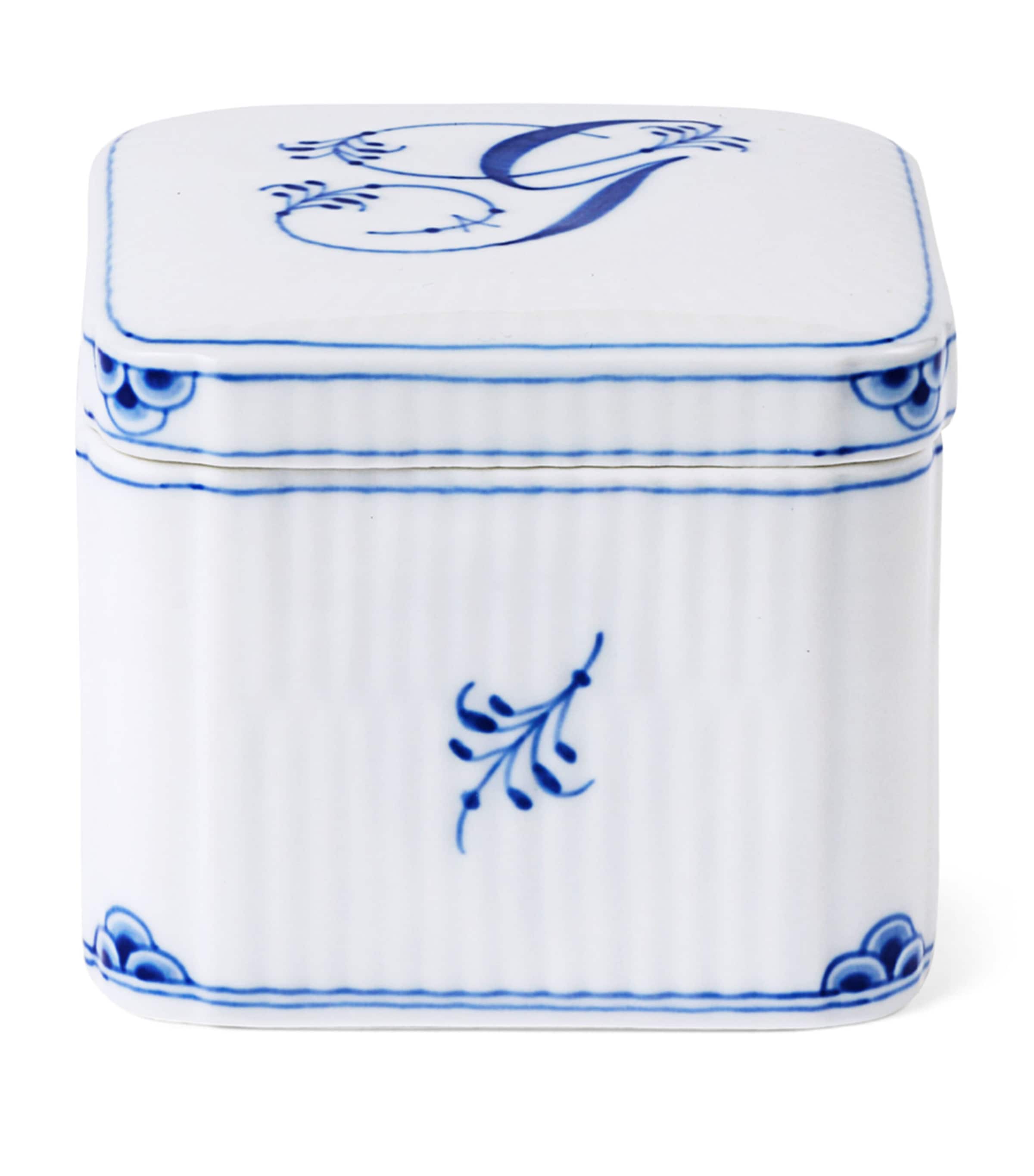 Royal Copenhagen Porcelain Alphabet Bonbonniere Blue Image 1