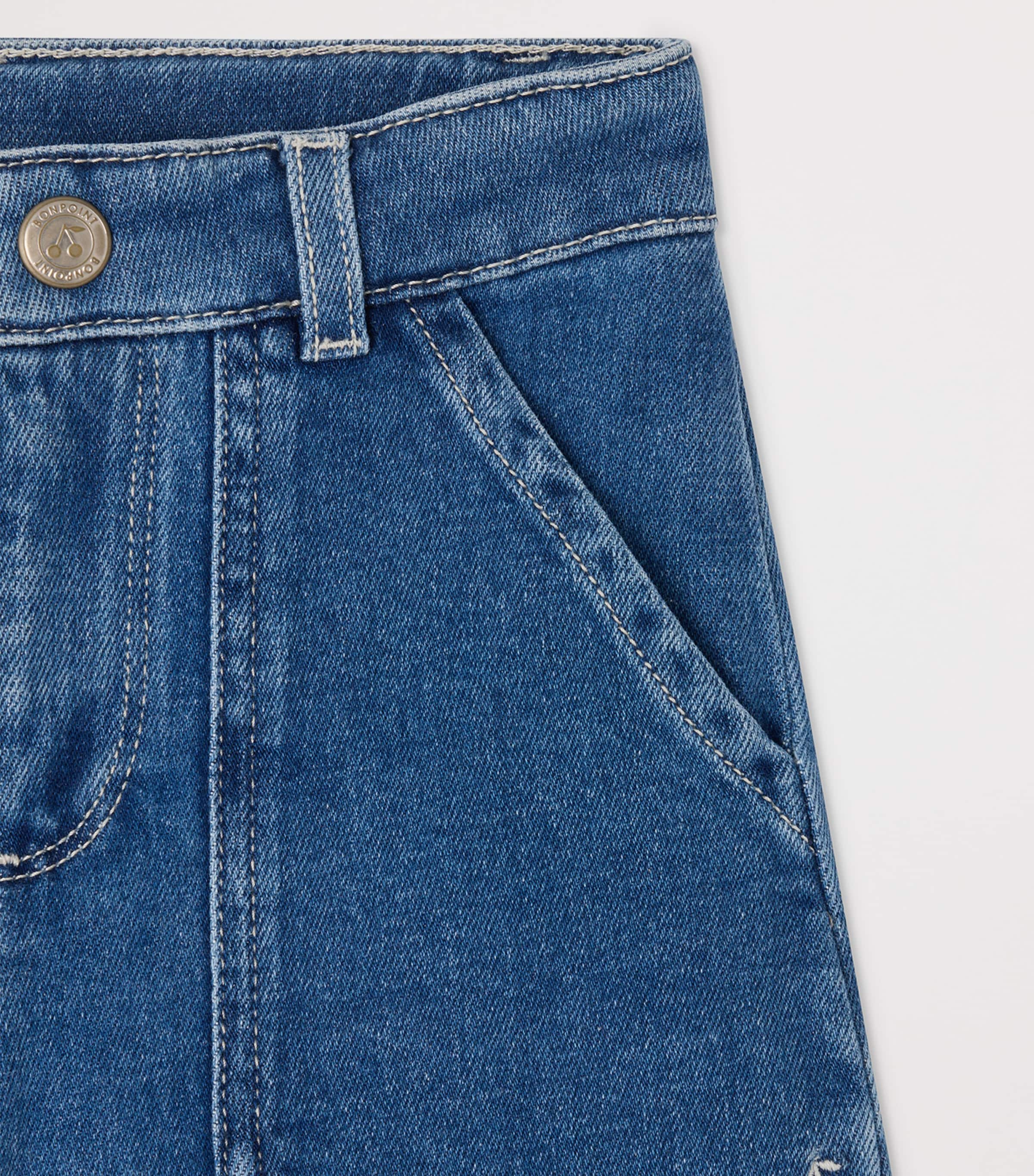 Bonpoint Jingle Wide-Leg Jeans (10-14 Years) Bleu Moyen Image 3
