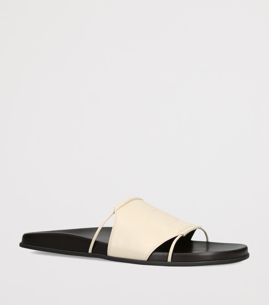 The Row Vivienne Leather Slides White Image 3