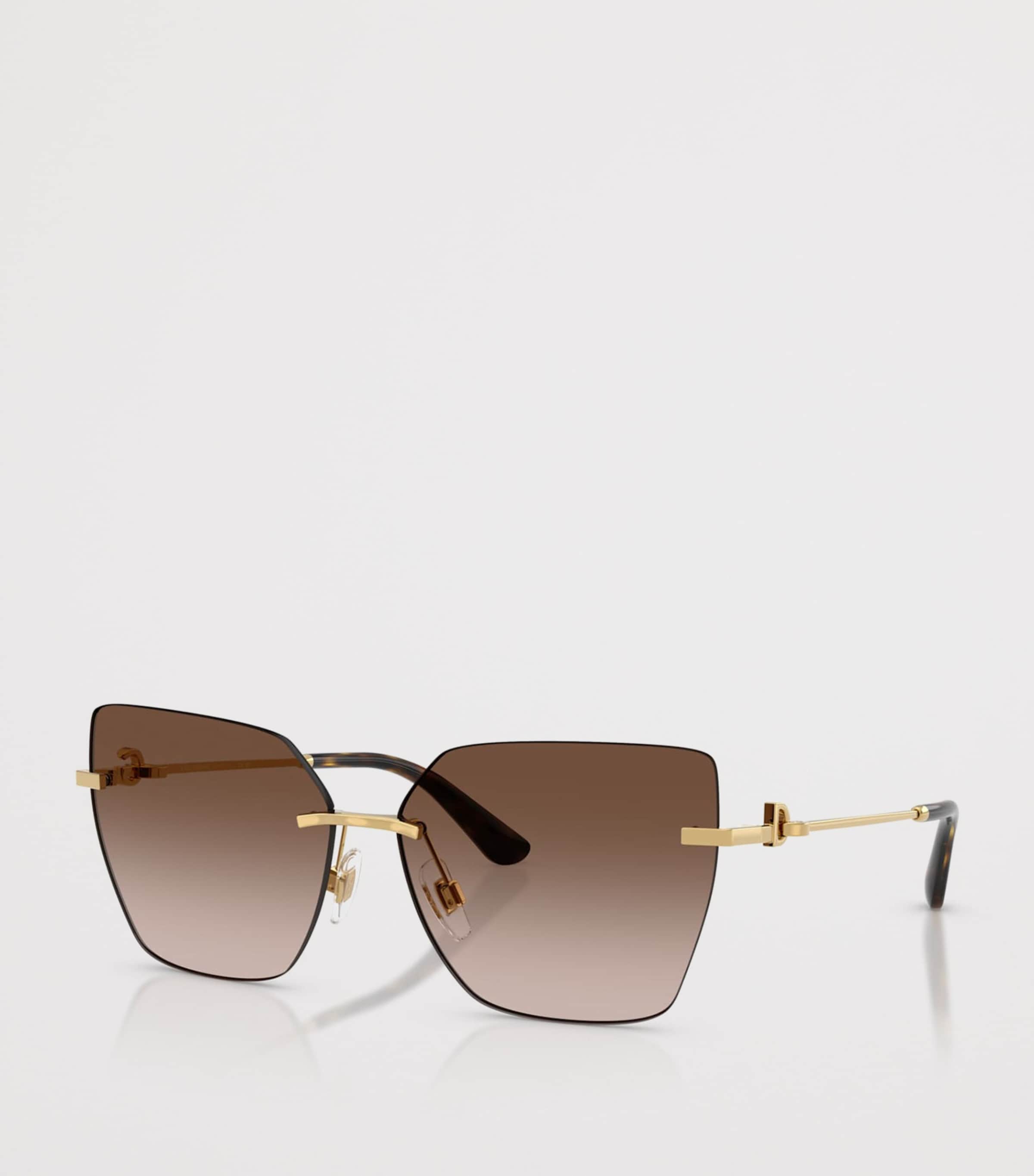 Dolce&Gabbana Metal Cat Eye Sunglasses Gold Image 2