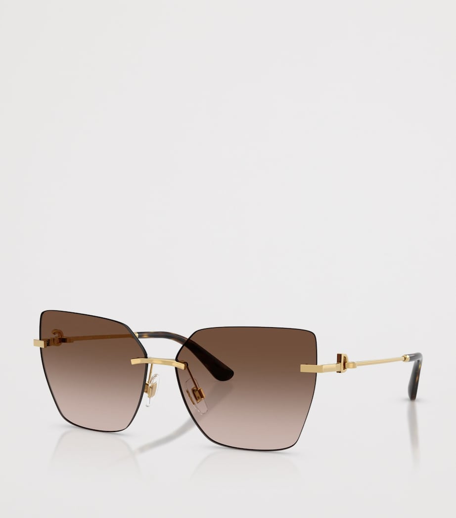 Dolce&Gabbana Metal Cat Eye Sunglasses Gold Image 2