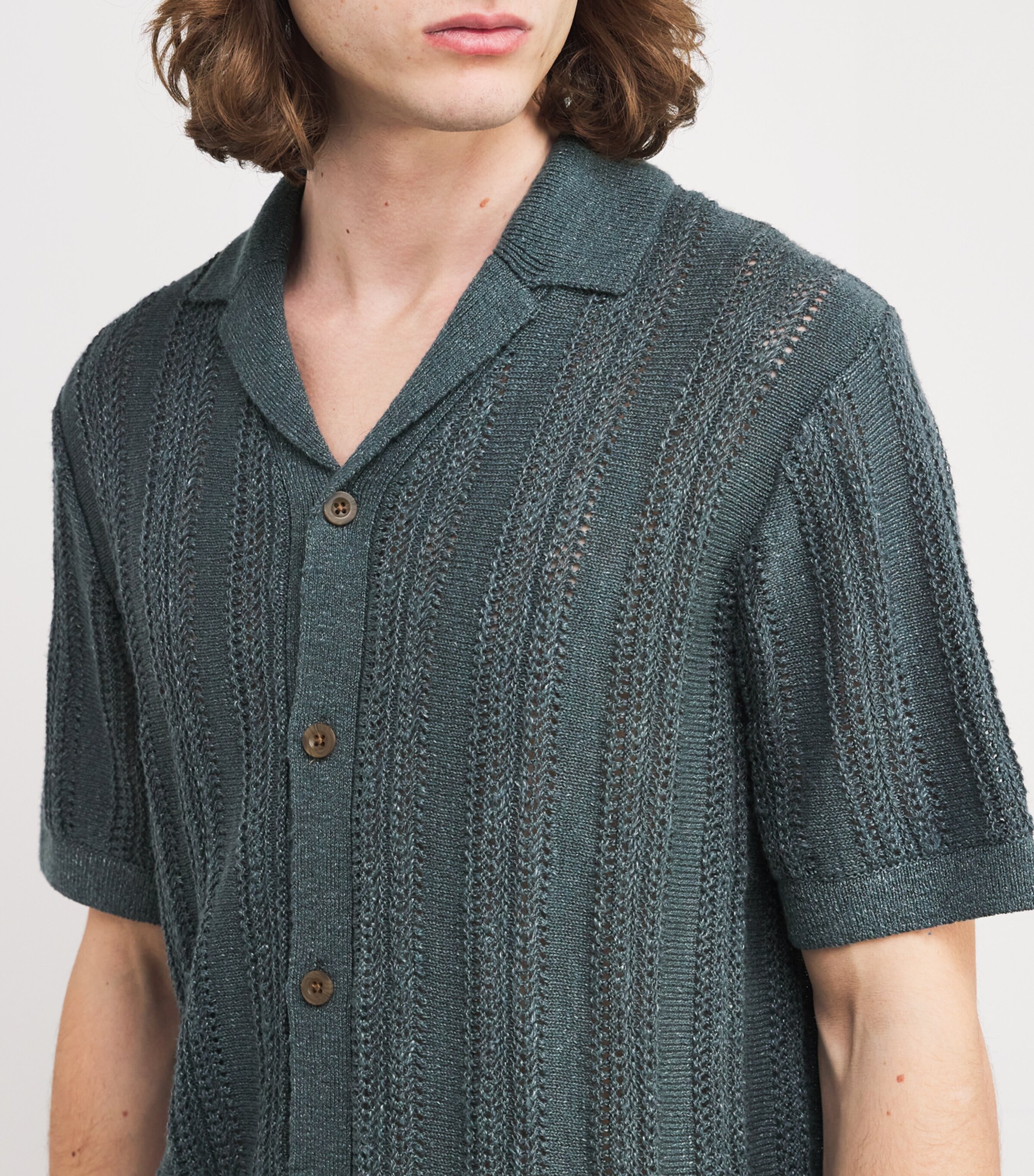 Crochet Cabana Shirt MARLIN TEAL-441MAT Image 6