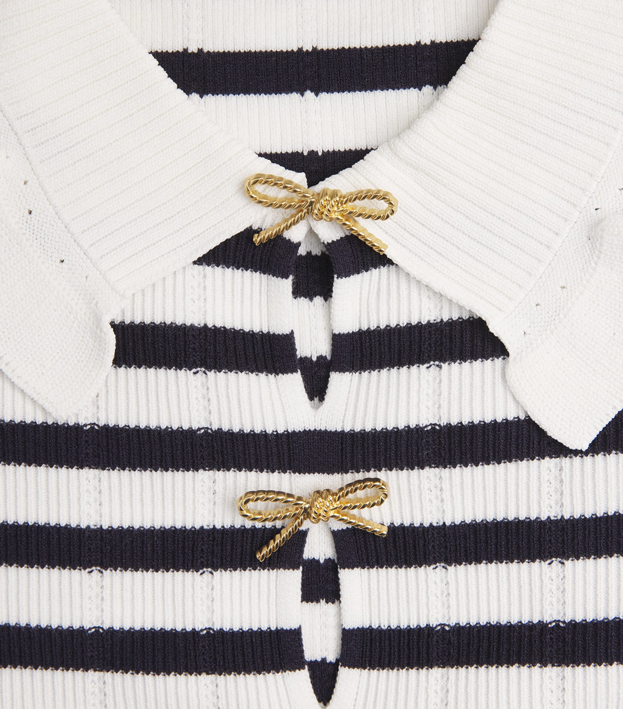 Claudie Pierlot Womens Knitted Stripe Peplum Sweater Dual Color Image 6