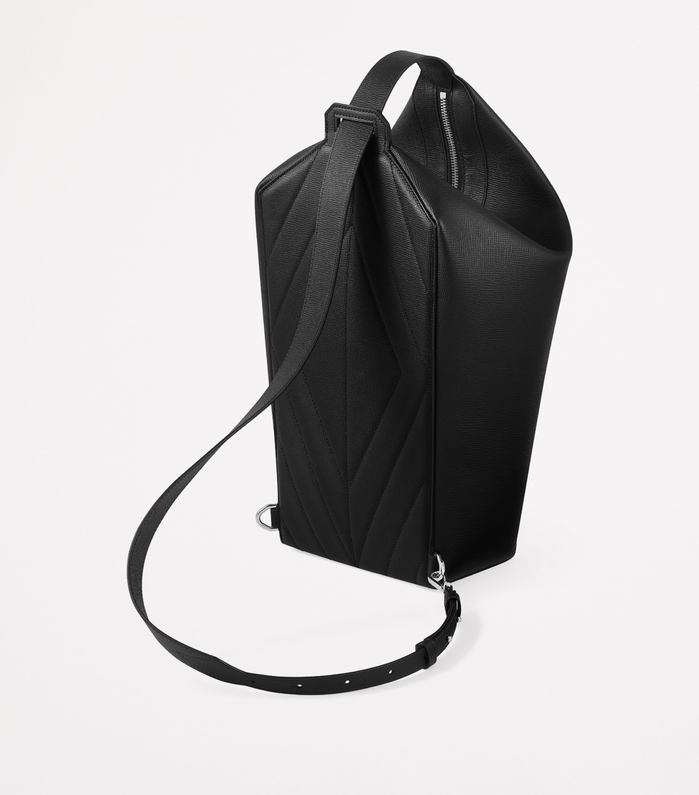 Leather Losange Cross-Body Bag BLACK Image 2