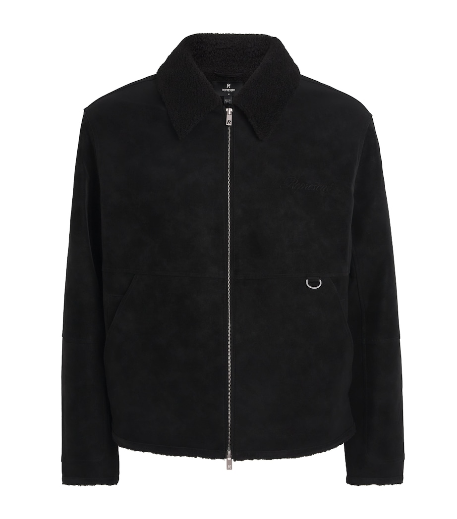 Faux Shearling Bomber Jacket JET BLACK Image 1