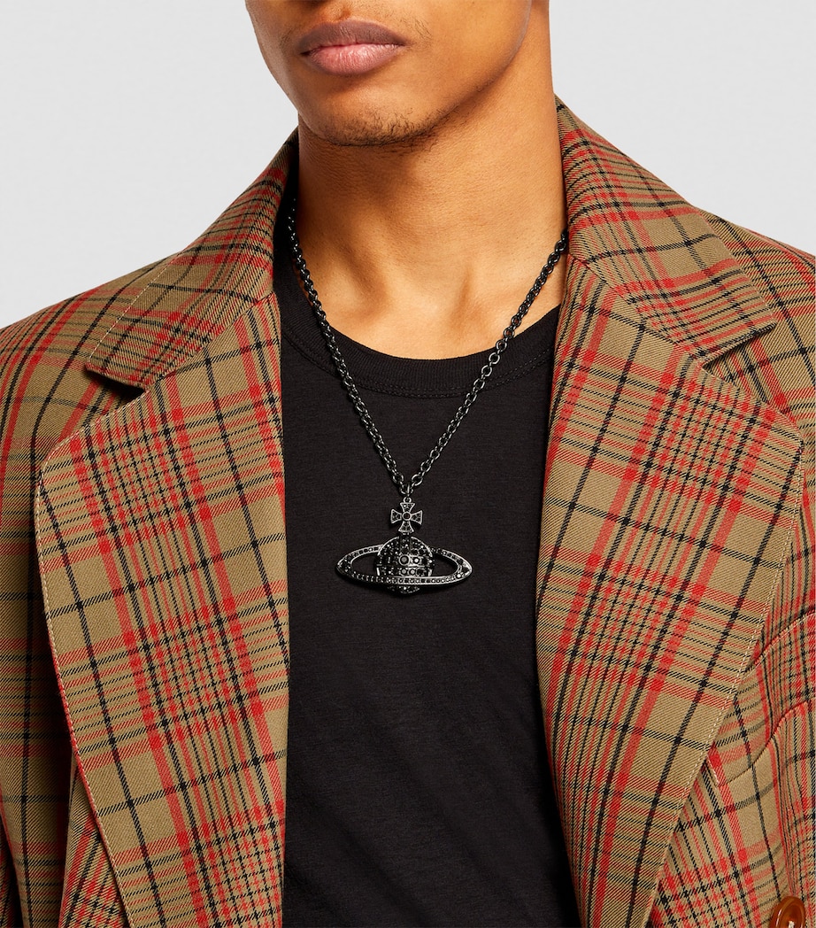 Vivienne Westwood Embellished Bas Relief Necklace Ruthenium Jet Image 4