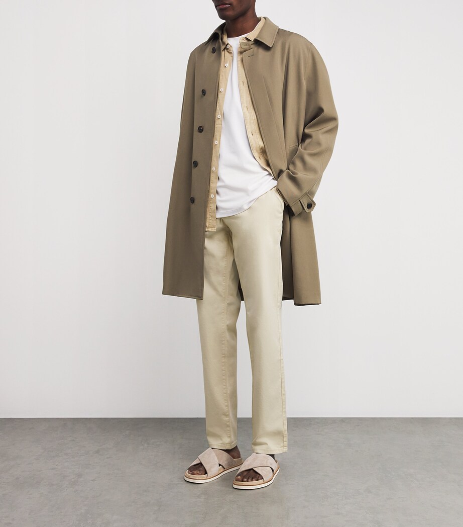 PAIGE Mens Cotton Danford Straight Chinos Cream Tusk Image 2