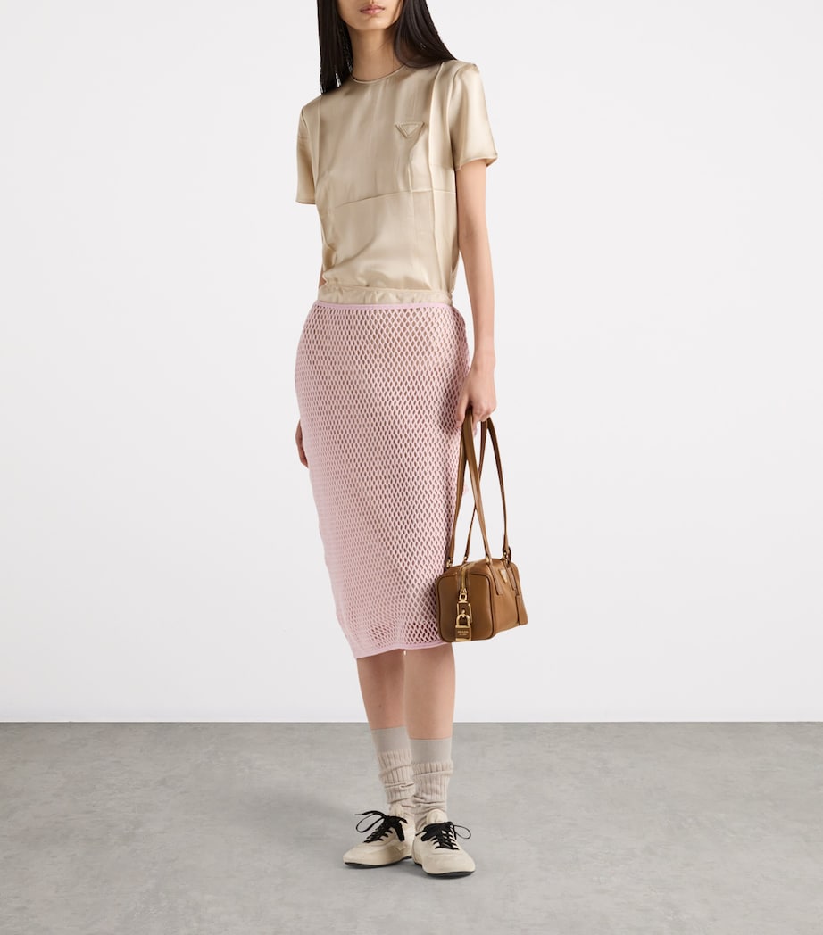 Cotton Mesh Midi Skirt F0442 Image 2