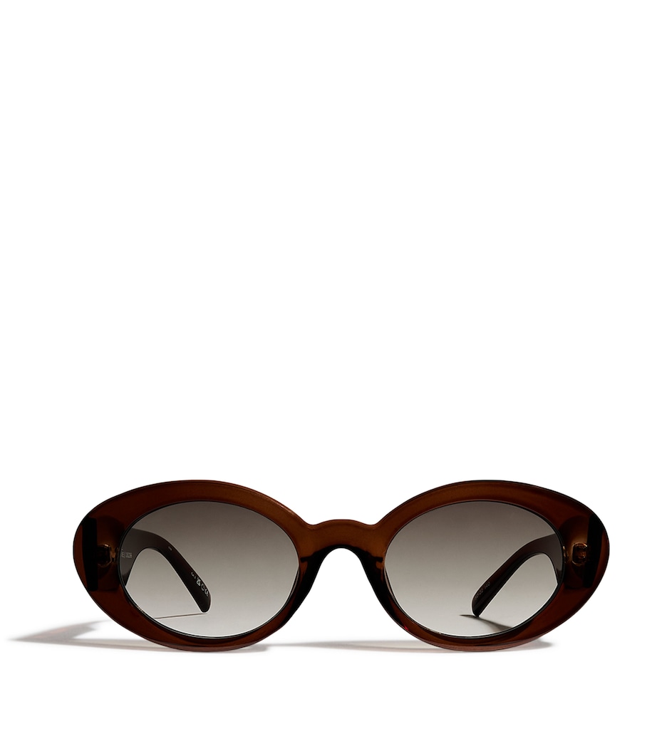Le Specs Nouveau Vie Oval Sunglasses Chocolate Brown Image 1