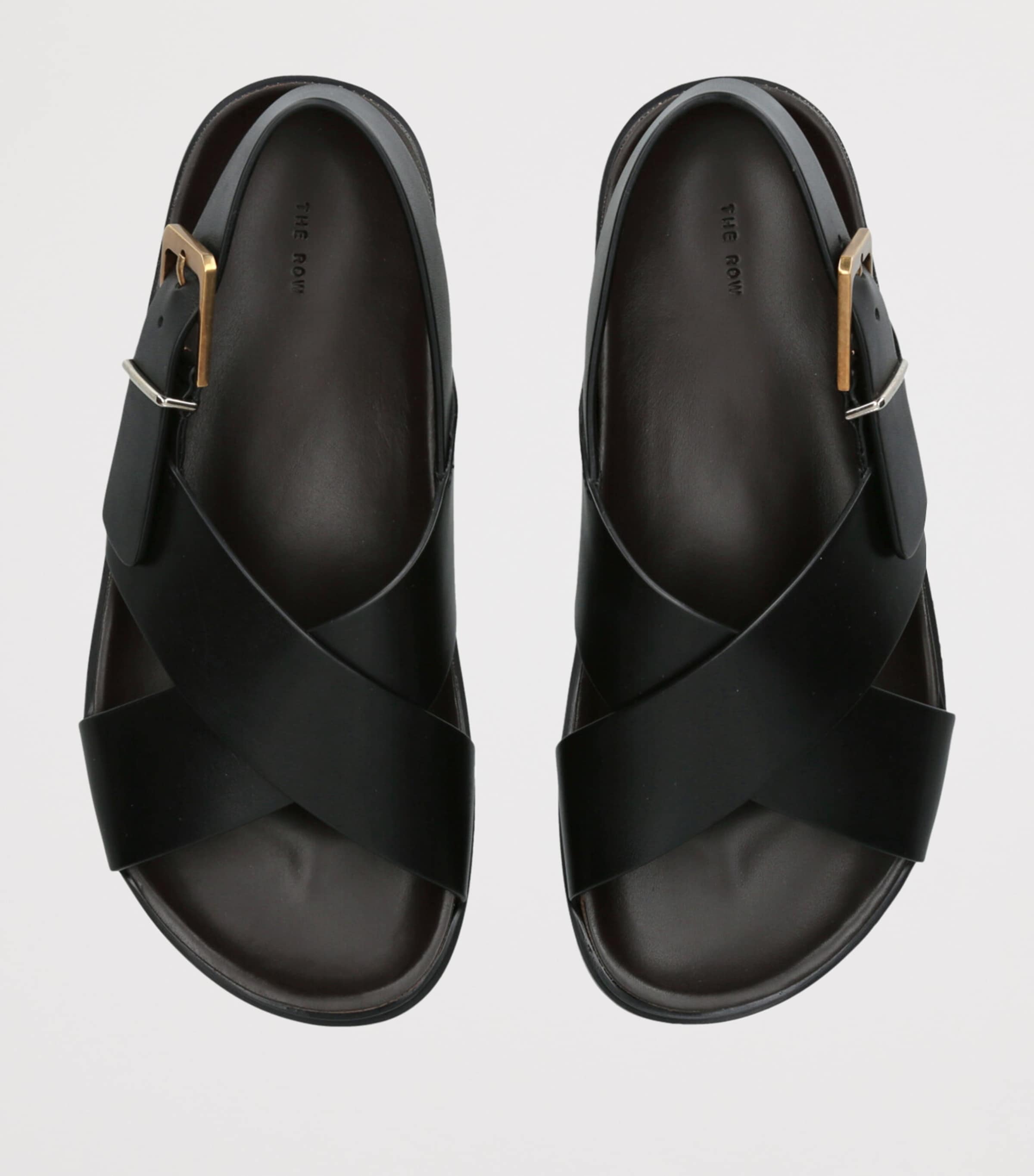 The Row Leather Buckle Sandals Black Image 4