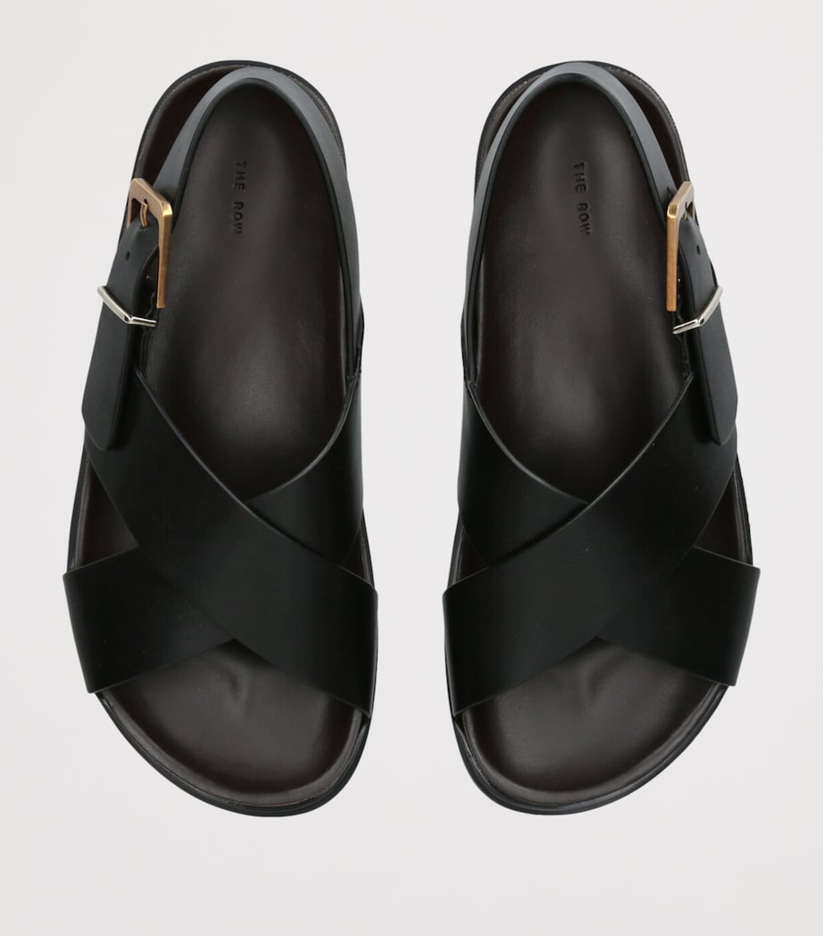 The Row Leather Buckle Sandals Black Image 4