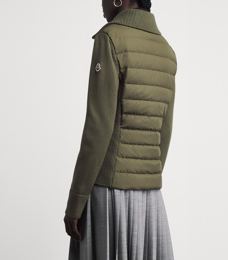 Moncler Womens Virgin Wool Padded Quilted Cardigan Image 5