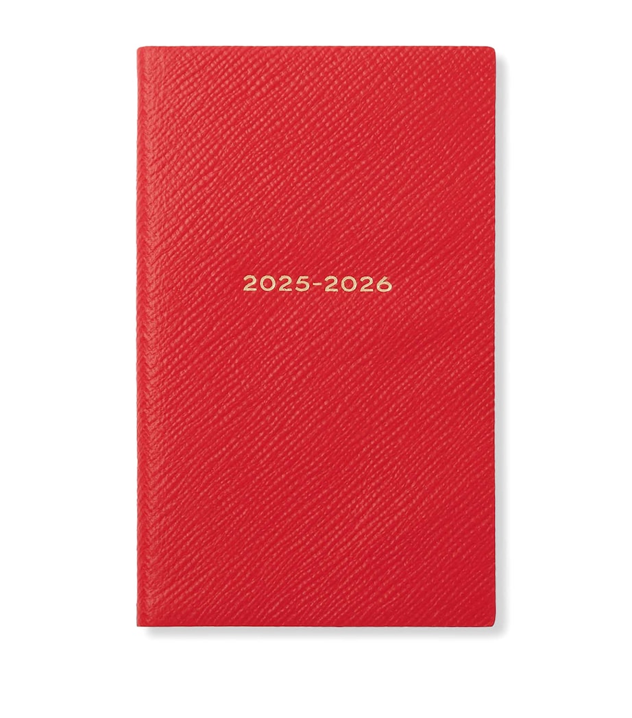 Smythson Panama Leather Weekly Diary 2025 Scarlet Red Image 1