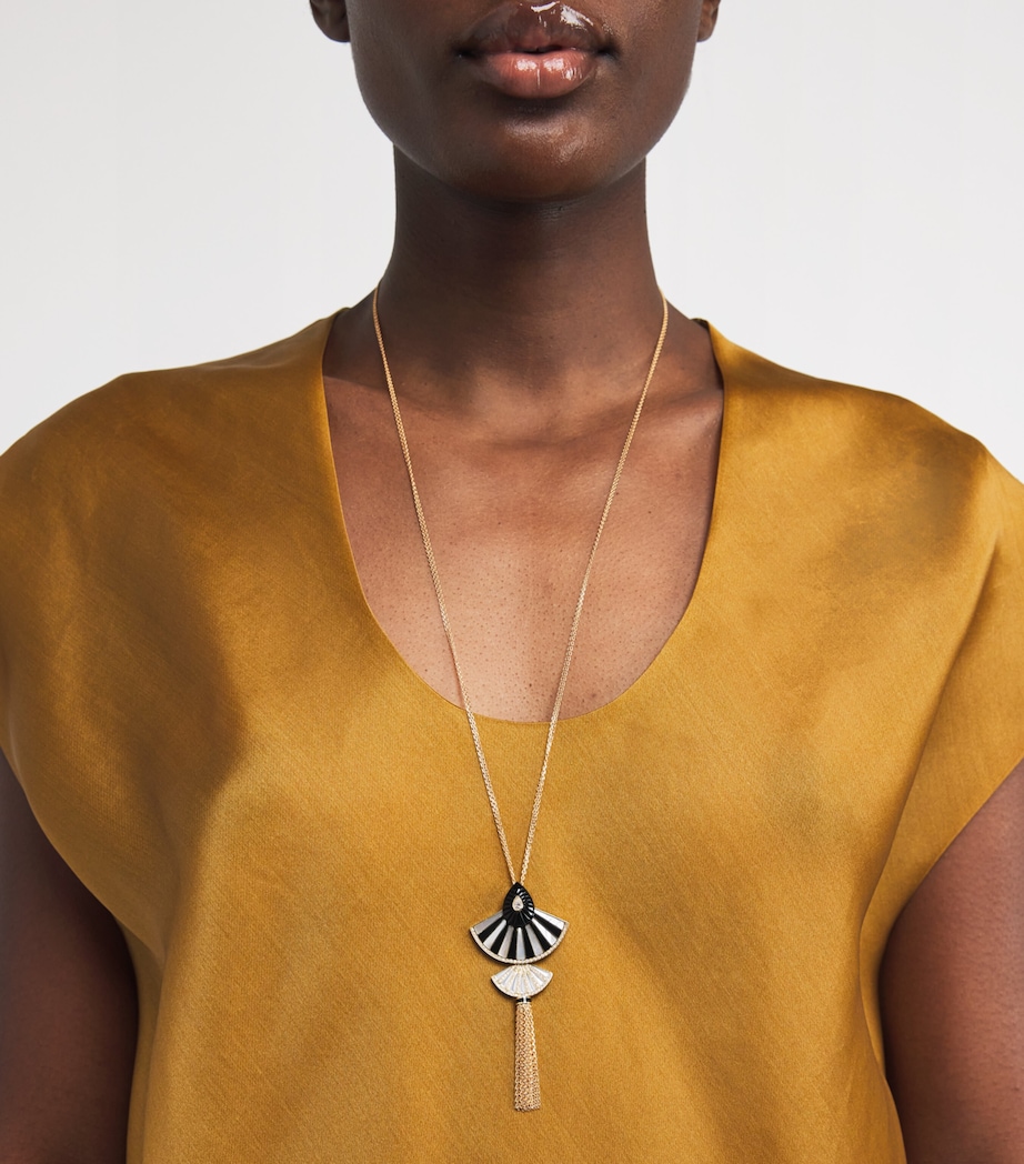 Yellow Gold, Diamond and Mother-of-Pearl Bond Street Statement Necklace YELLOW GOLD Image 4