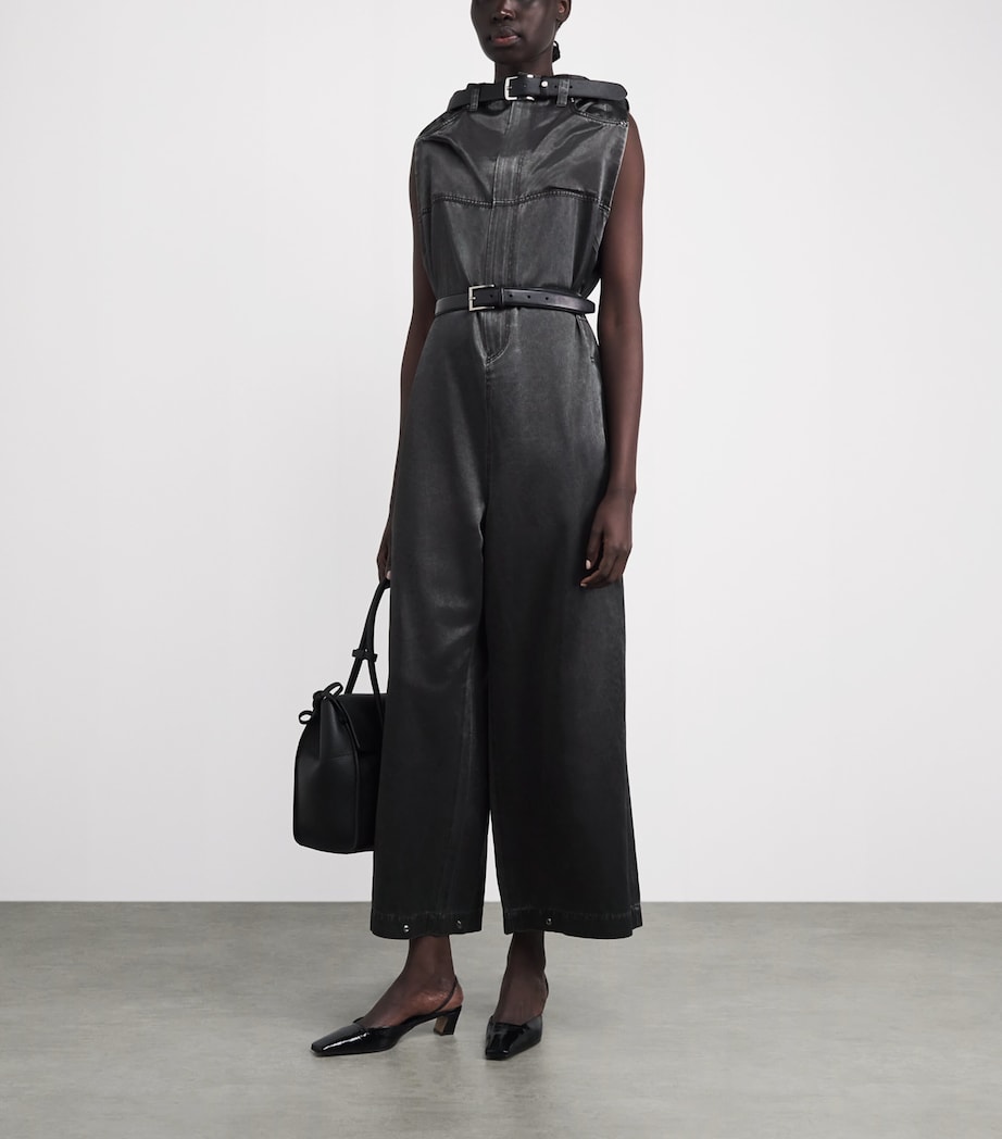 Issey Miyake Womens Pseudo Jeans Jumpsuit Charcoal Image 2
