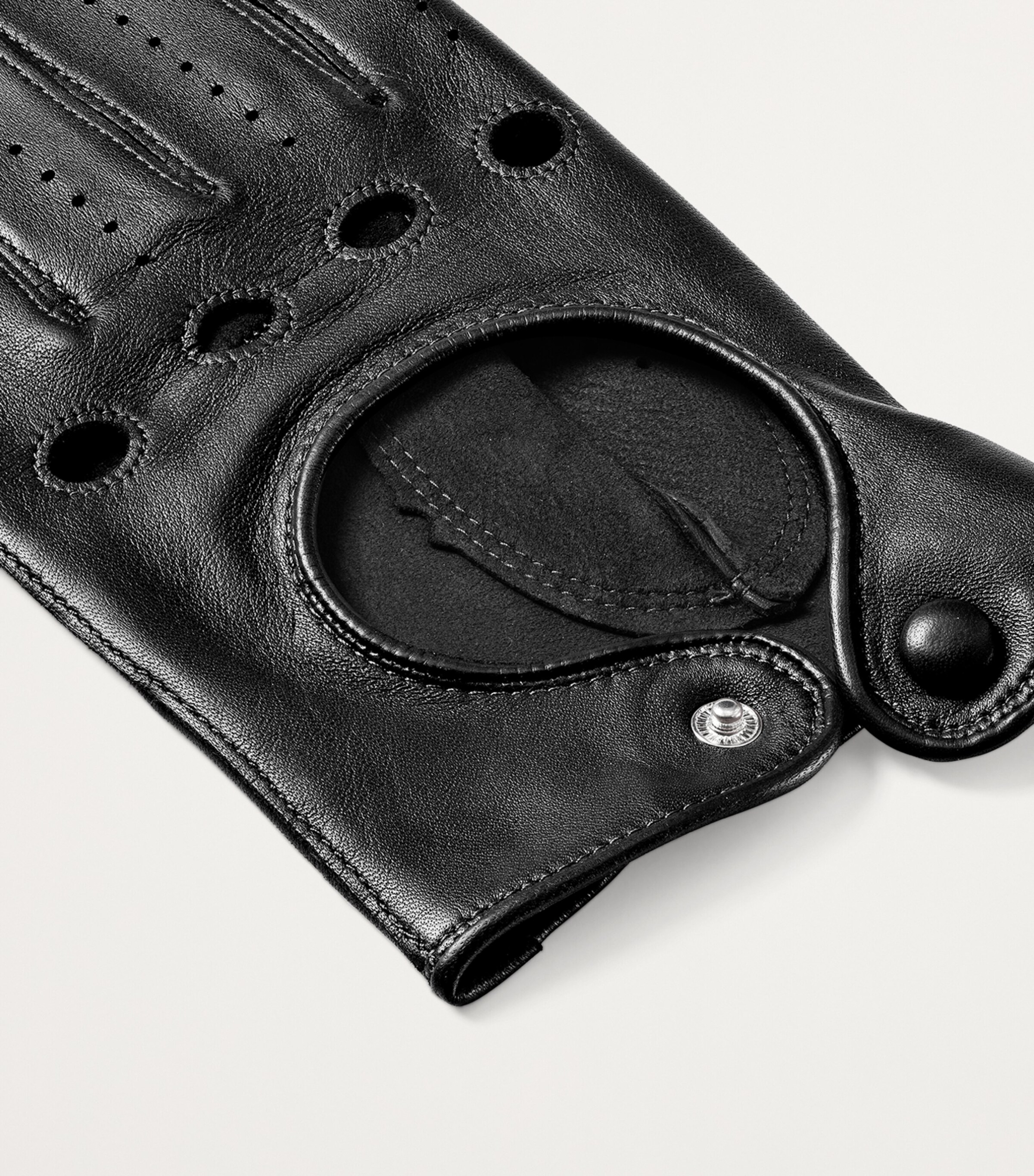 Men's Nappa Leather Driving Gloves (Small) BLACK Image 4