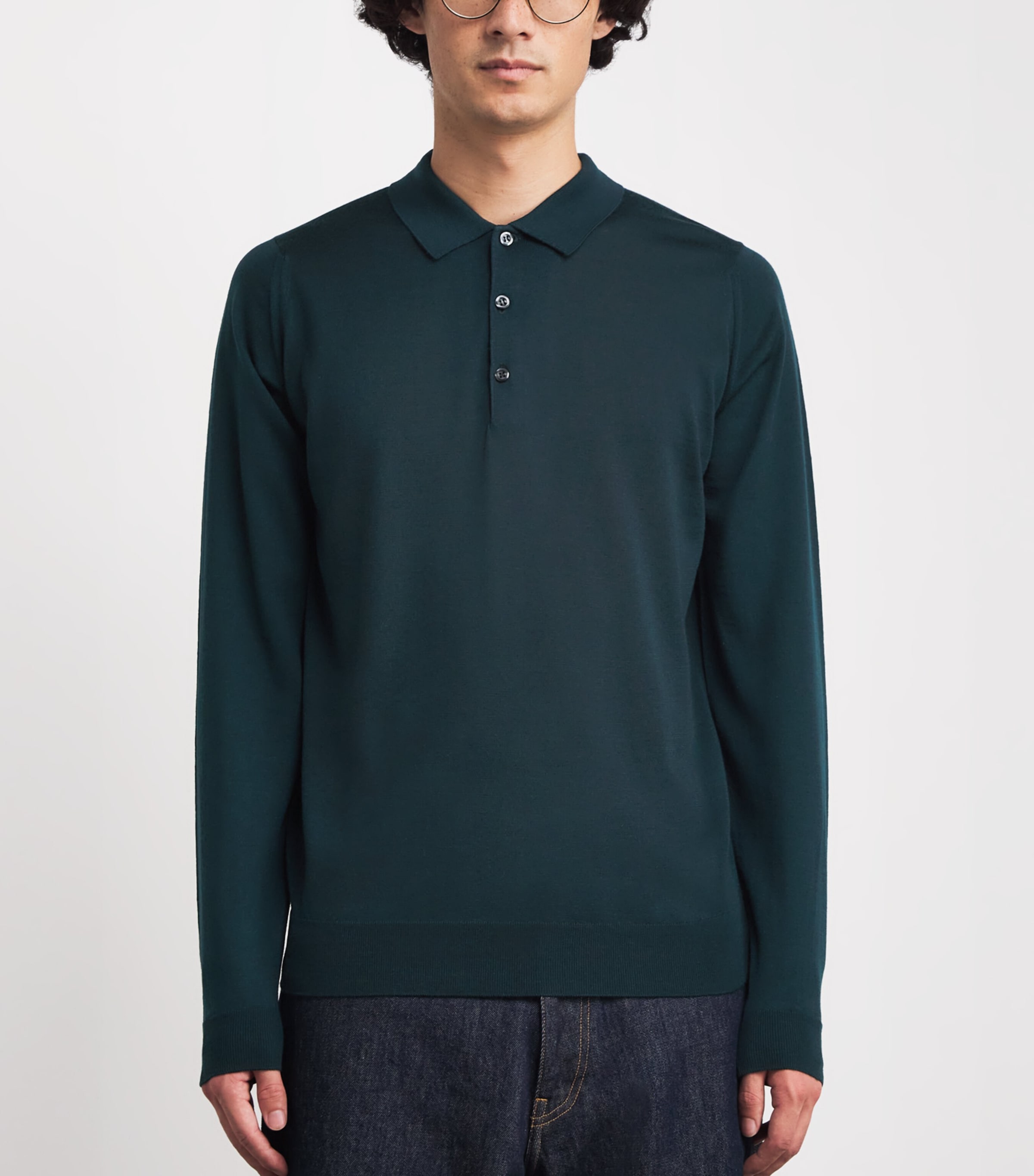 Merino Wool Belper Polo Shirt RICHARDSON GREEN Image 3
