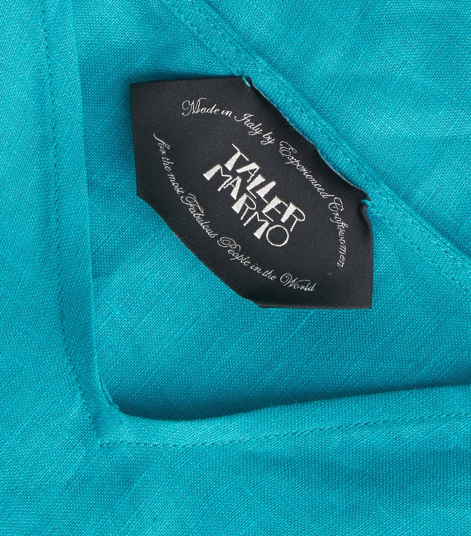 Taller Marmo Womens Linen Farrow Maxi Kaftan Dress Turquoise Image 6