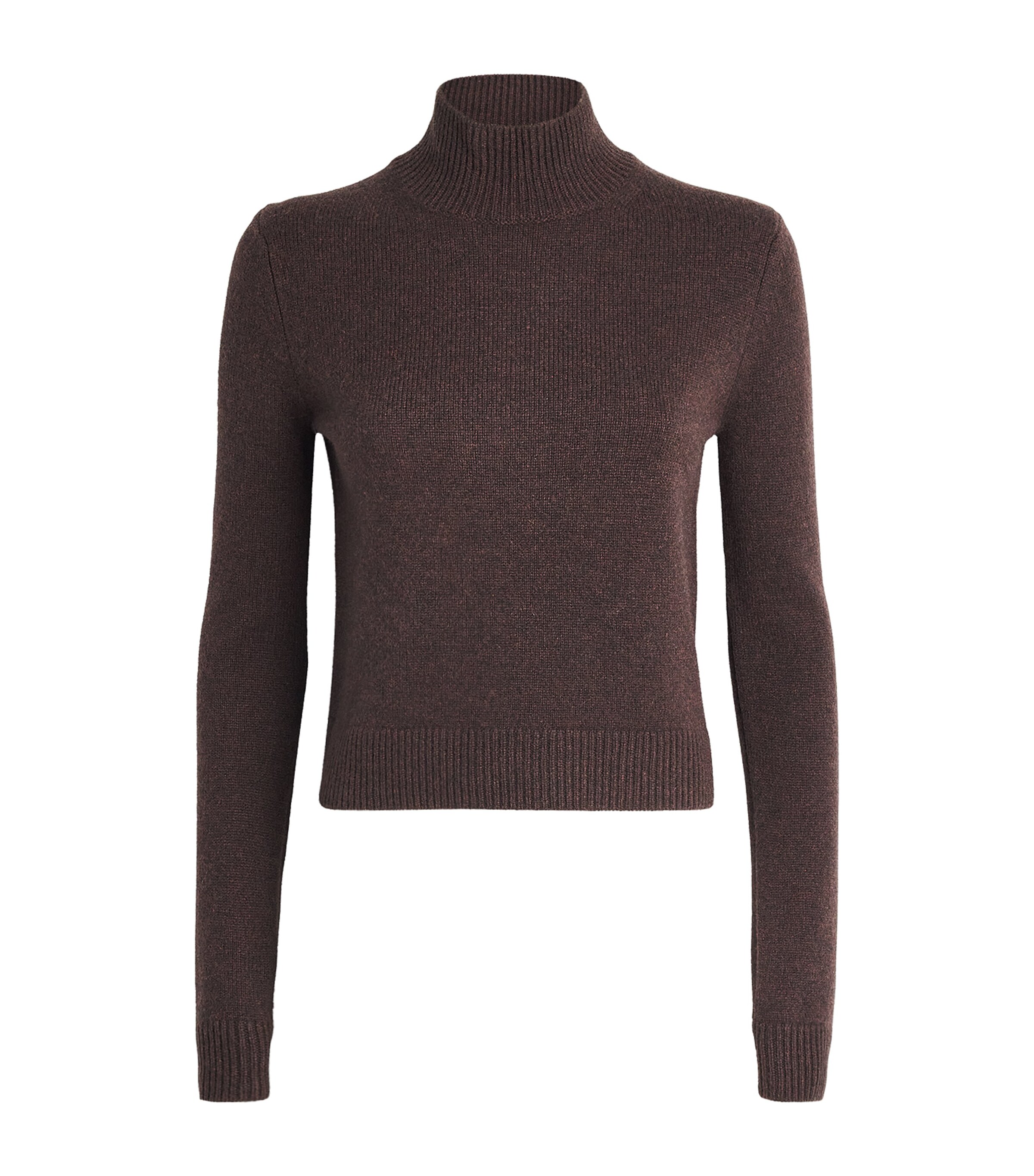 ME+EM Womens Cashmere High-Neck Sweater Warm Chocolate Image 1