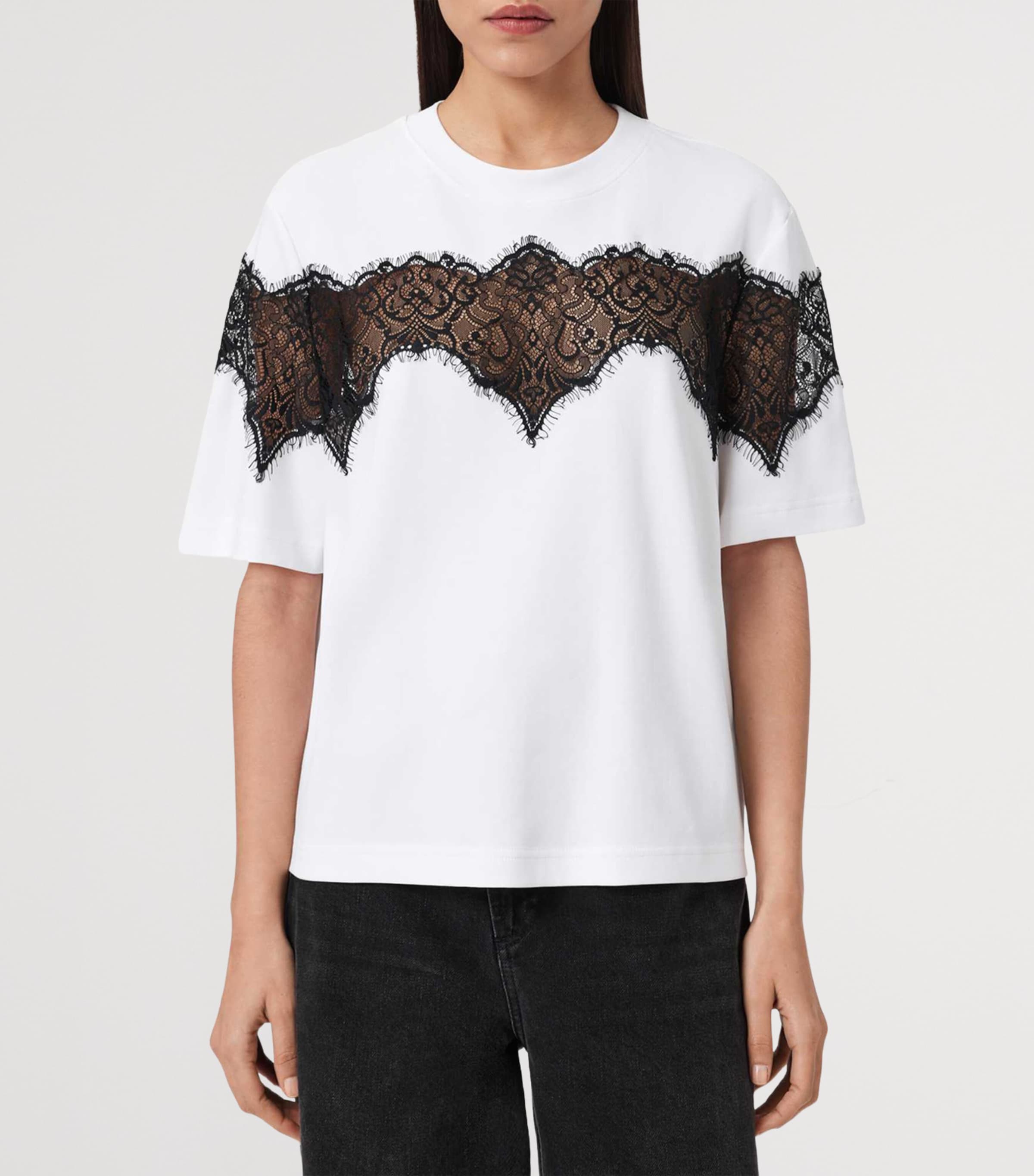 AllSaints Womens Organic Cotton Lisa T-Shirt Optic White Image 3