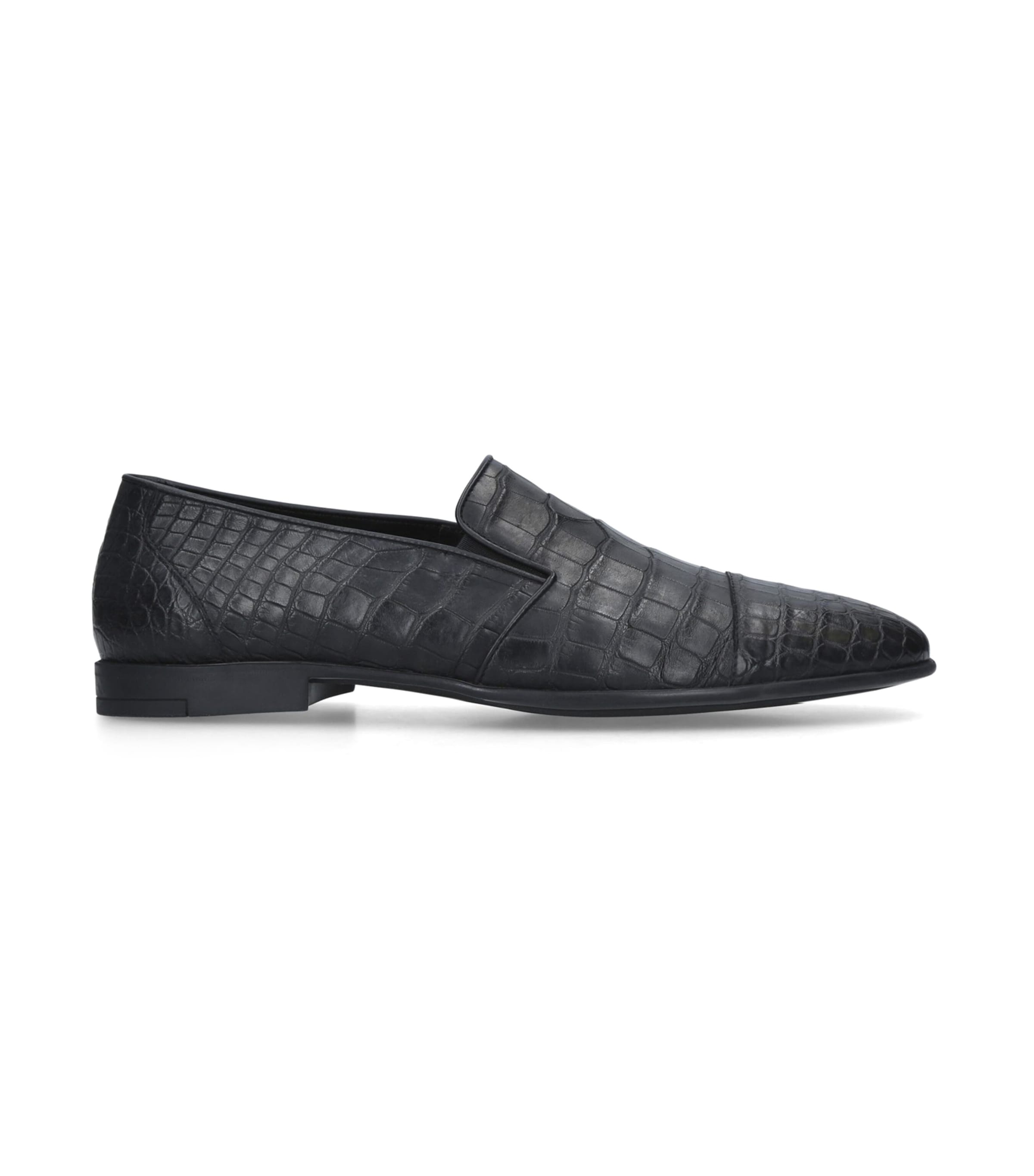 Croc-Embossed Leather Loafers Image 3