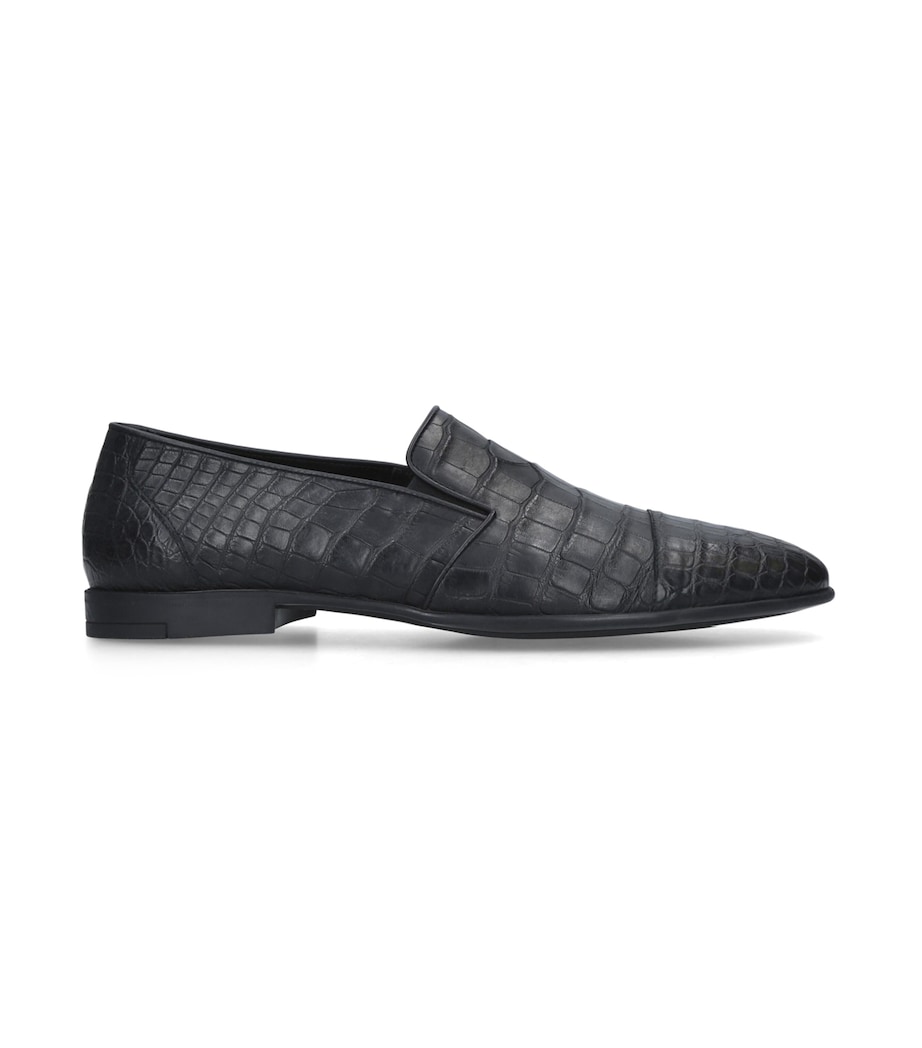 Croc-Embossed Leather Loafers Image 3